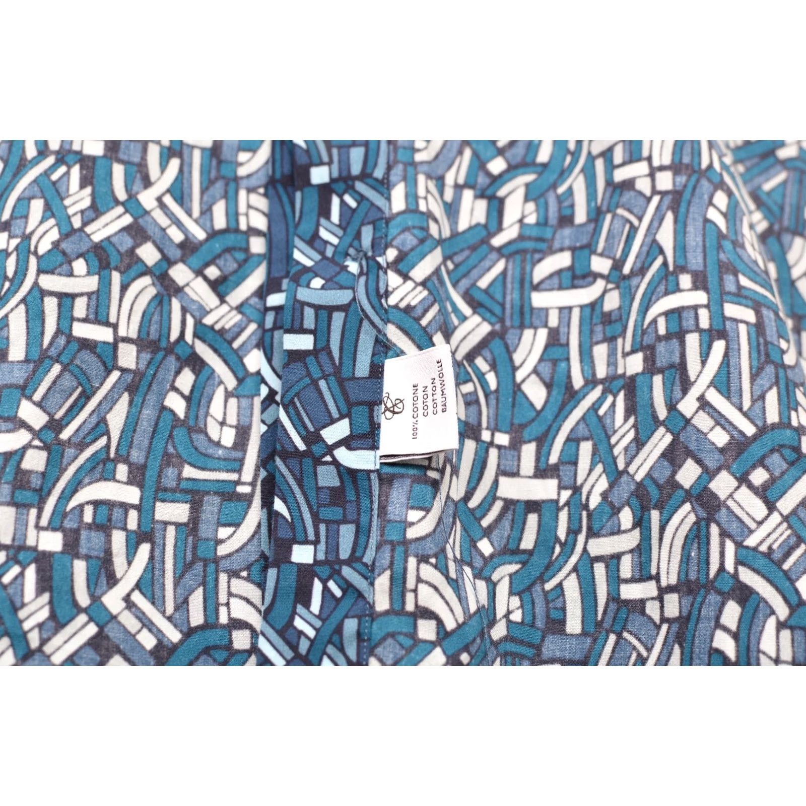 Canali Canali Blue Full-Print Cotton Button Shirt Size S Mens Shirt Size US S / EU 44-46 / 1 - 7 Thumbnail