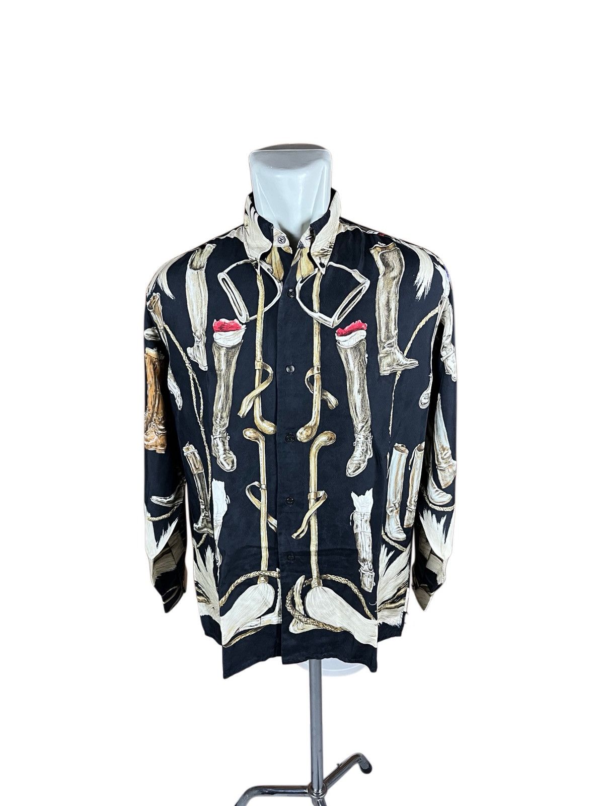 Hermes 90s Hermes silk button up Size US L / EU 52-54 / 3 - 21 Thumbnail