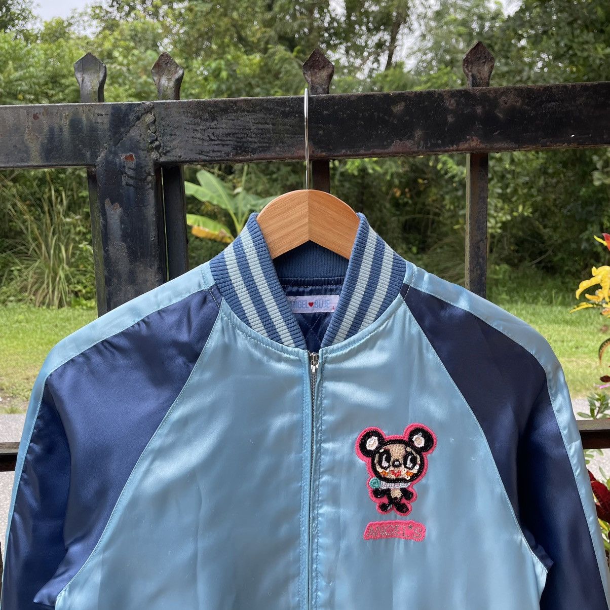 Japanese Brand 🔥🇯🇵Vintage Angel Blue Big Spellout Kids Sukajan Satin Jacket Size US XS / EU 42 / 0 - 5 Thumbnail