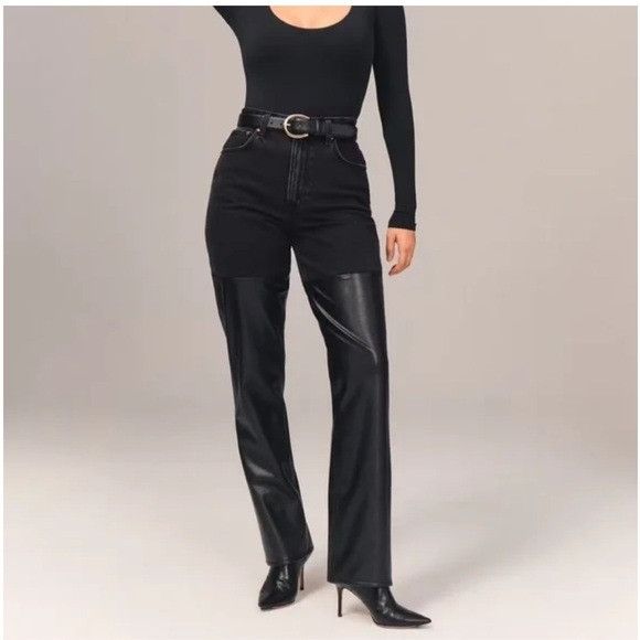 Abercrombie & Fitch Abercrombie & Fitch The '90s Straight Ultra High Rise Black Size 29" - 1 Thumbnail
