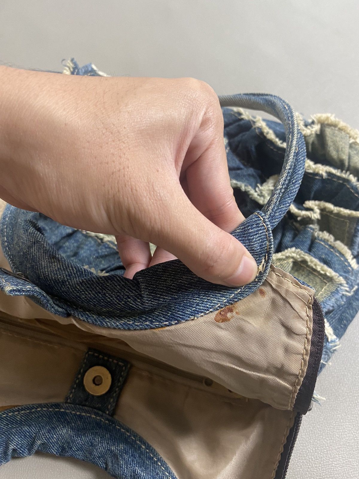If Six Was Nine × Japanese Brand × Le Grande Bleu (L.G.B.) Hushush Distressed Patchwork Kapital Style Bags Size ONE SIZE - 10 Thumbnail
