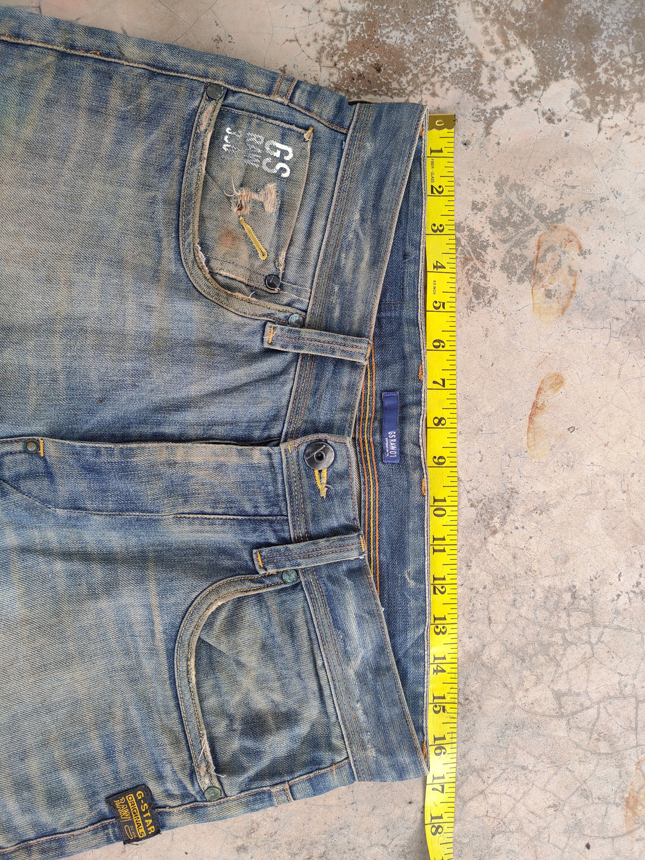 G-Star VINTAGE GSTAR RUSTY DISTRESSED JEAN DENIM PANTS Size US 33 - 7 Thumbnail