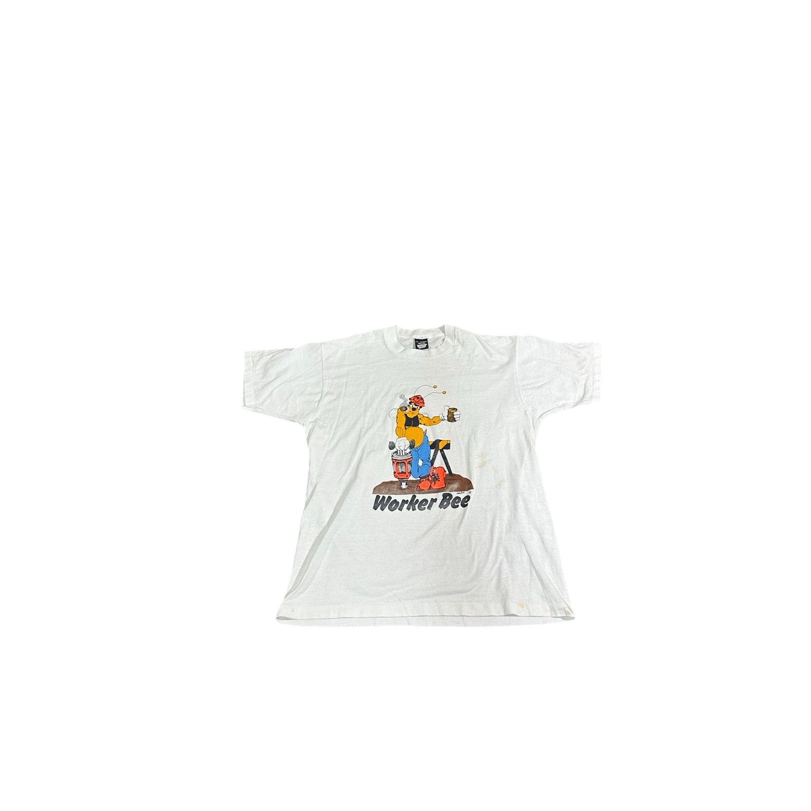 Fruit Of The Loom Vintage Worker Bee Comedy T-Shirt 80’s 90’s Graphic Tee Stre Size US XL / EU 56 / 4 - 1 Thumbnail
