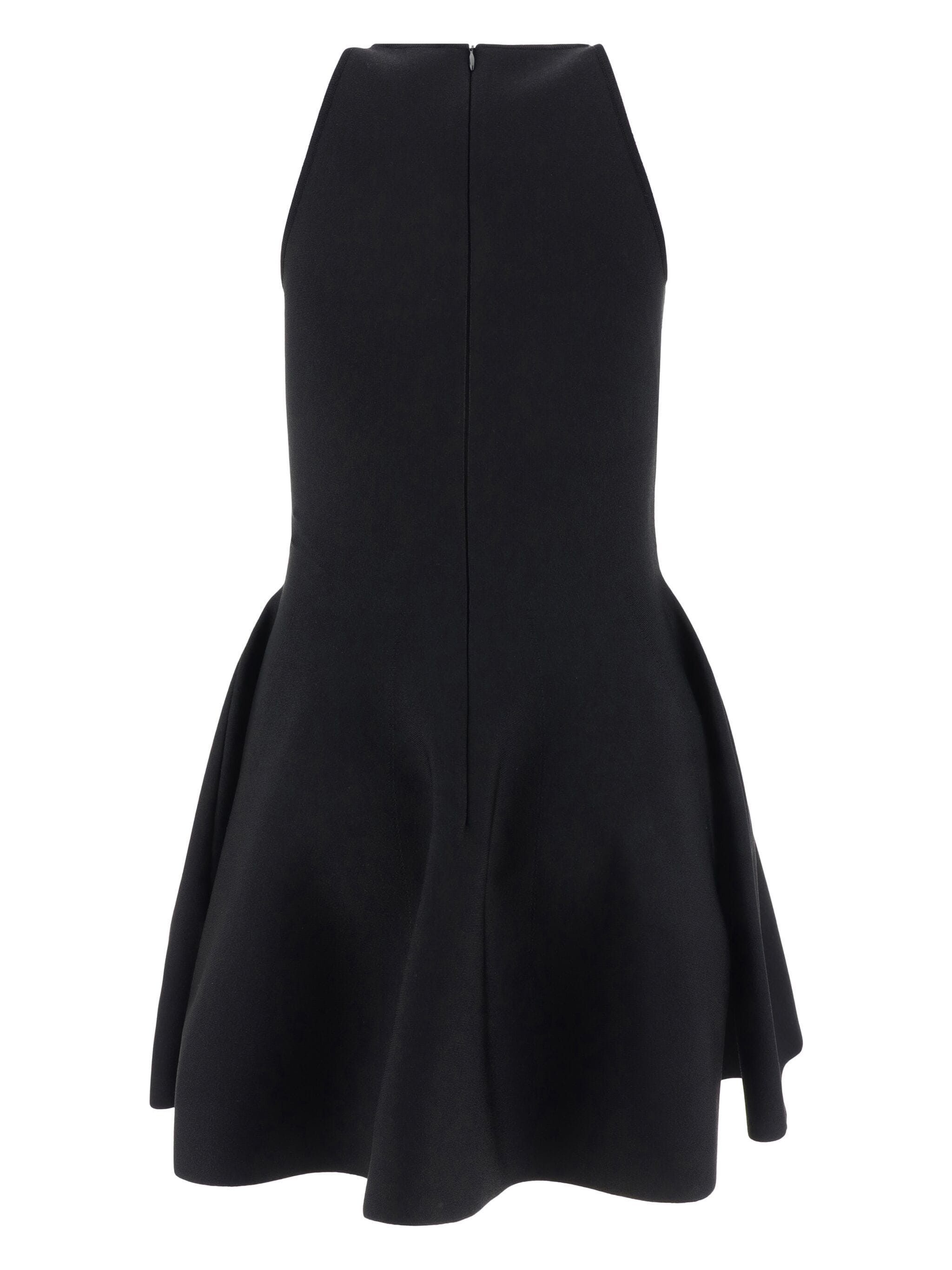 Alexander McQueen o1s22i1n1024 Mini Knitted Skater Dress in Black Size M / US 6-8 / IT 42-44 - 2 Thumbnail