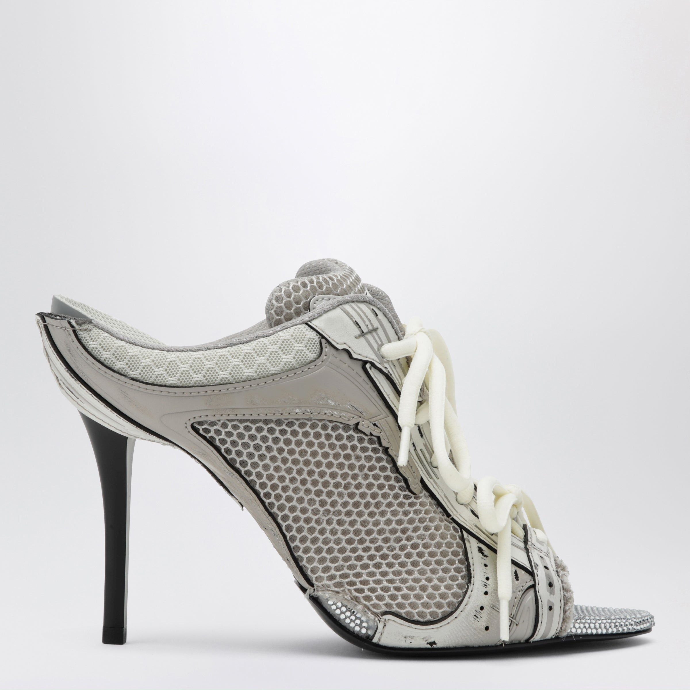 Balenciaga Balenciaga Stapler Grey Heeled Sandals With Distressed Effect Size US 9 / IT 39 - 1 Thumbnail