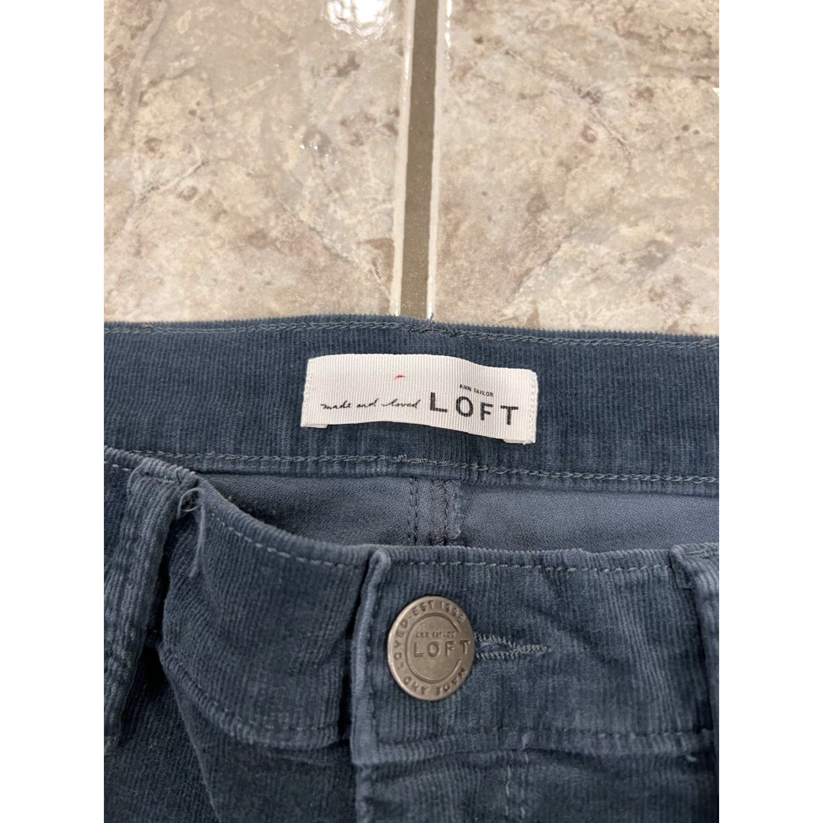 Ann Taylor Ann Taylor Loft Pants Womens 25/0 Corduroy Modern Skinny Deep Pacific Teal Pockets Size 42" / US 20 - 5 Thumbnail