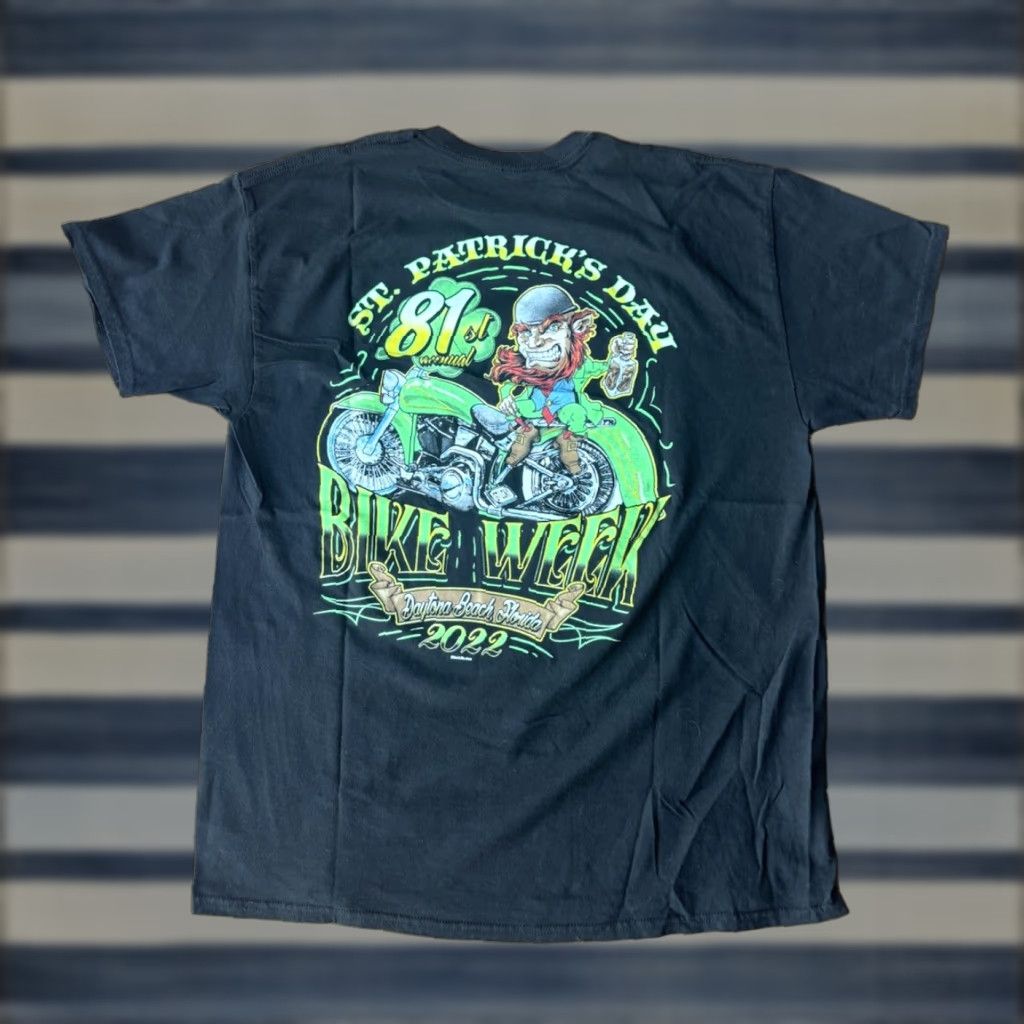 Vintage VINTAGE Unbranded T-Shirt Bike Week Daytona Beach Biker XL Black Crew Neck Short Sleeve Graphic Print Logo 2002 2000s Men Size US XL / EU 56 / 4 - 1 Thumbnail