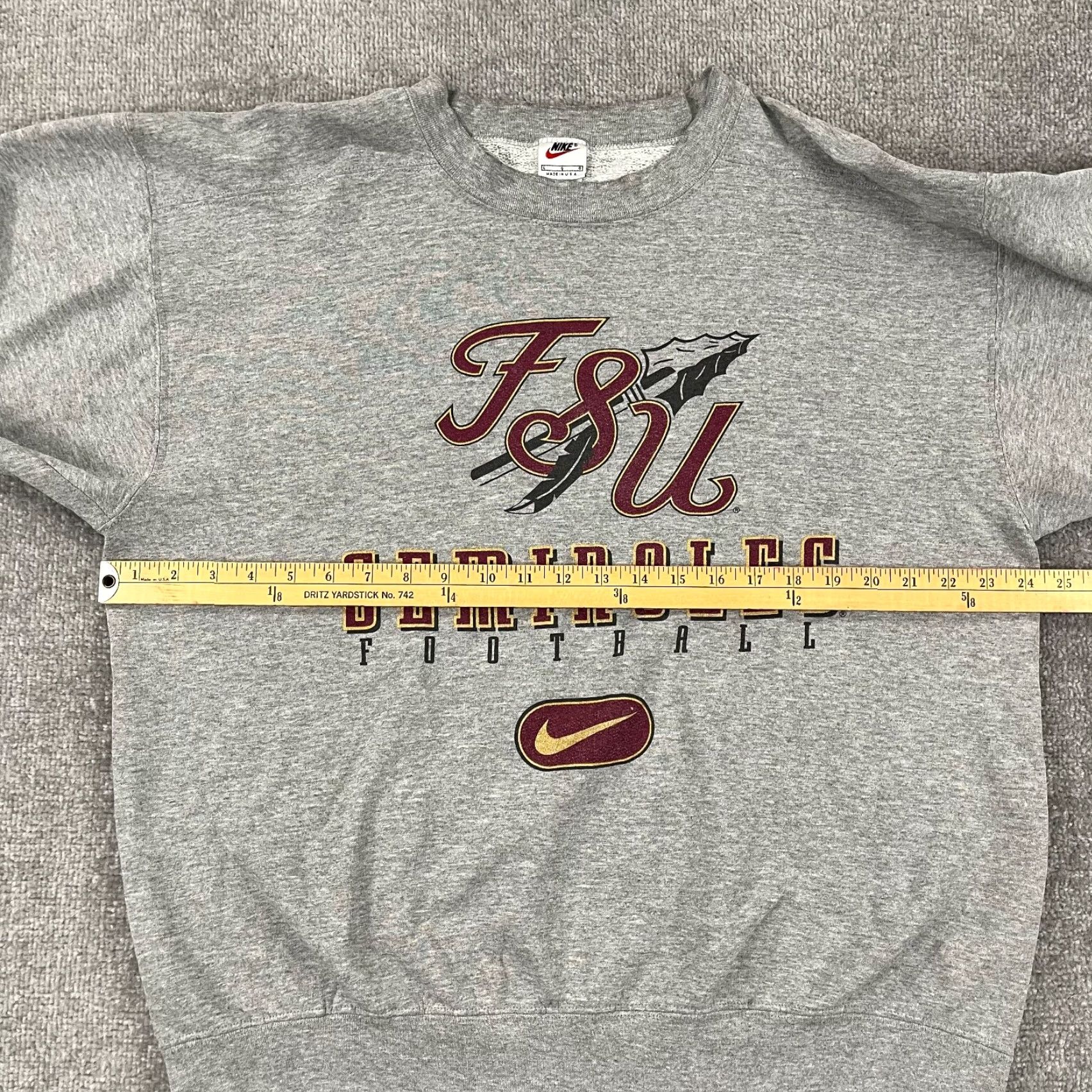 Nike VINTAGE Nike Sweatshirt Mens L Gray FSU Florida State Seminoles Crewneck 90s Sports University Logo Graphic Print Size US L / EU 52-54 / 3 - 5 Thumbnail