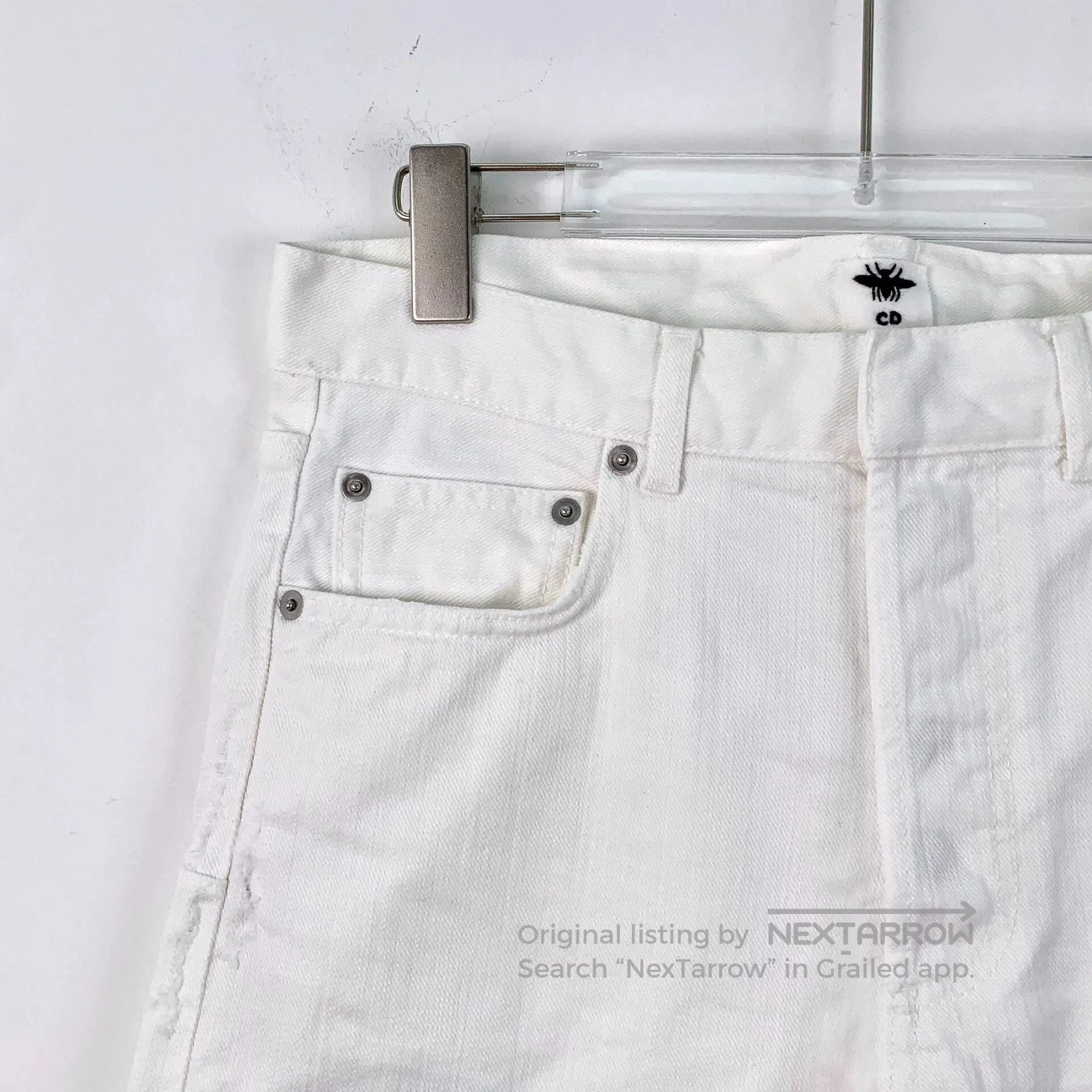 Dior Dior White Bee Embroidered Cotton Denim Pants. Size US 36 / EU 52 - 3 Thumbnail