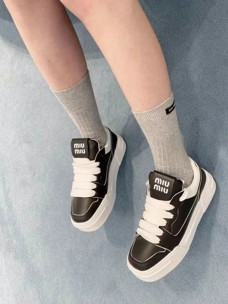 Miu Miu Miu Miu Black & White Panda Sneakers 95 New Size US 5.5 / IT 35.5 - 9 Thumbnail