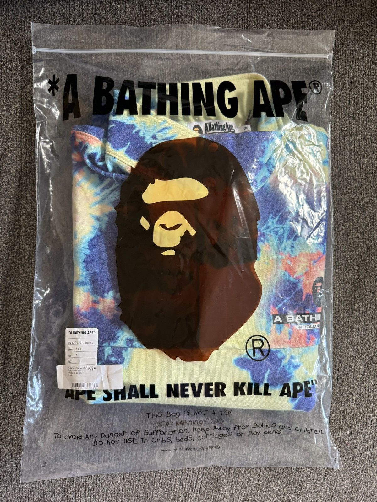 Bape A Bathing Ape Tie Dye Stand Collar Loose Fit Crew Sweatshirt Size US M / EU 48-50 / 2 - 9 Thumbnail