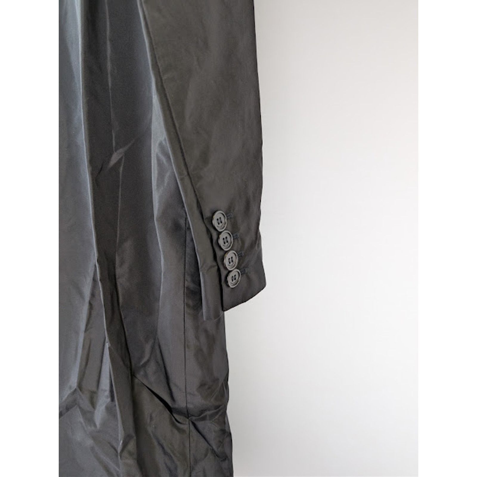 Saint Laurent Paris o1rshd1 Double-Breasted 6-Button Taffeta Coat in Black Size US L / EU 52-54 / 3 - 15 Thumbnail
