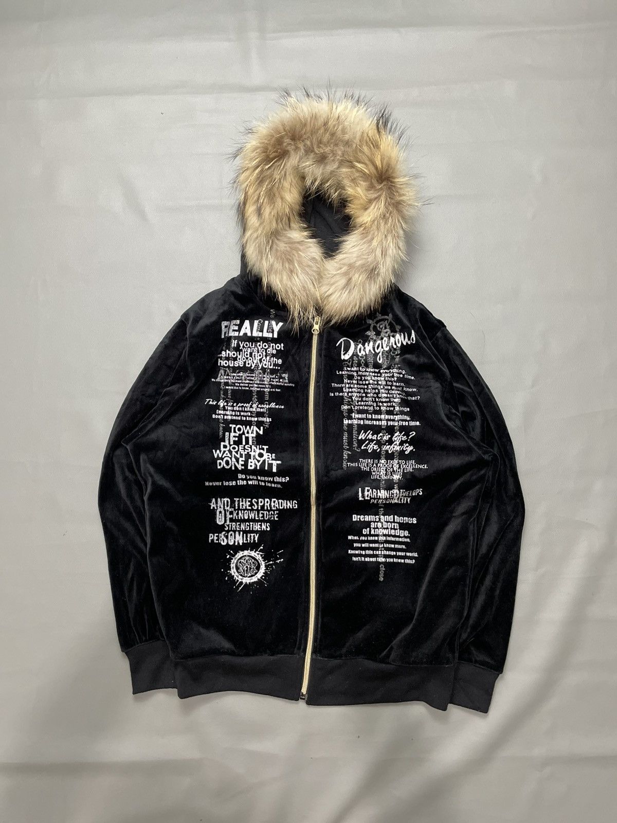 If Six Was Nine Beaumontcarr Velvet zip Fur Hoodie Poem Ifsix style Size US L / EU 52-54 / 3 - 1 Thumbnail