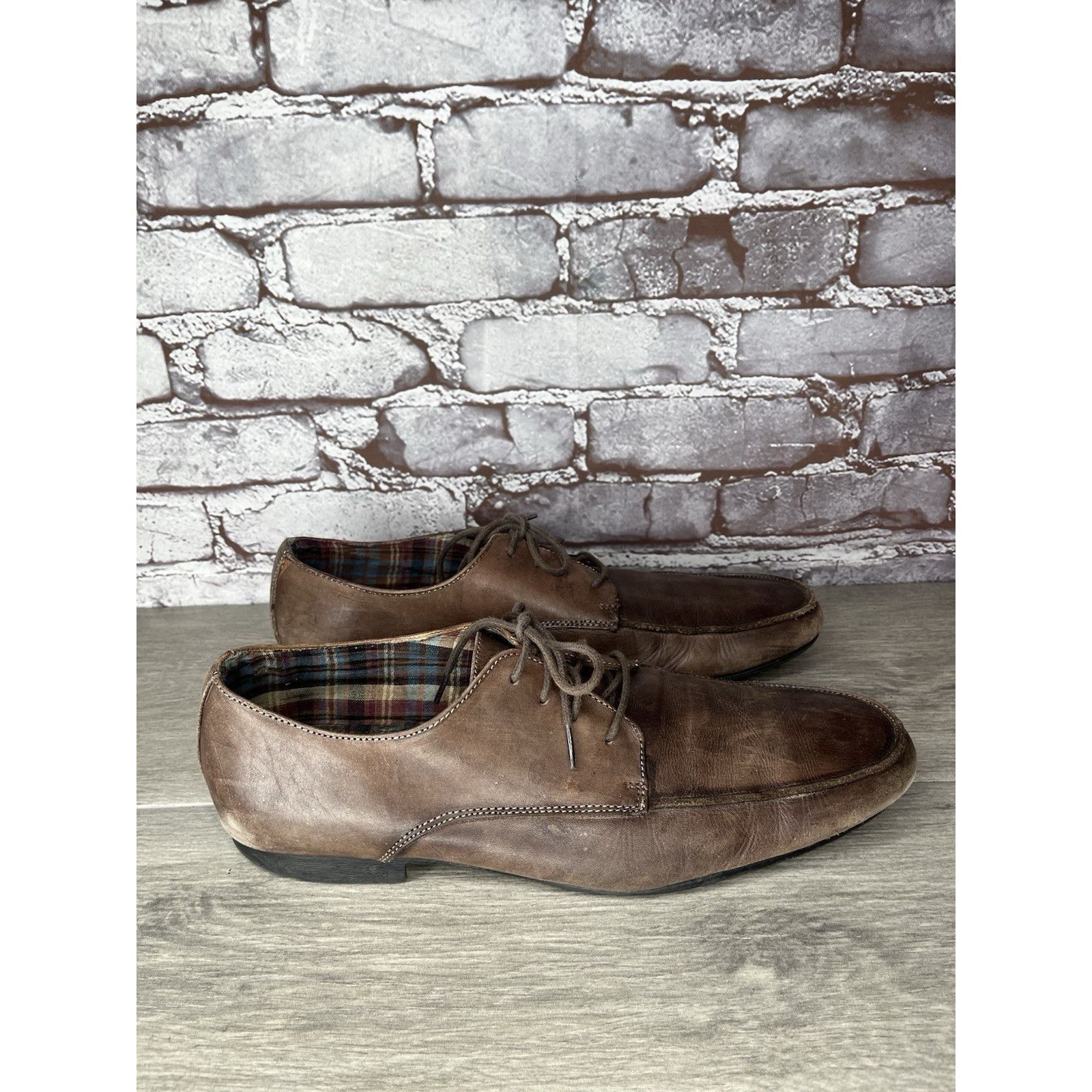 Bed Stu Bed Stu Distressed Brown Oiled Leather Lace Derby Oxfords Me Size US 10.5 / EU 43-44 - 14 Thumbnail