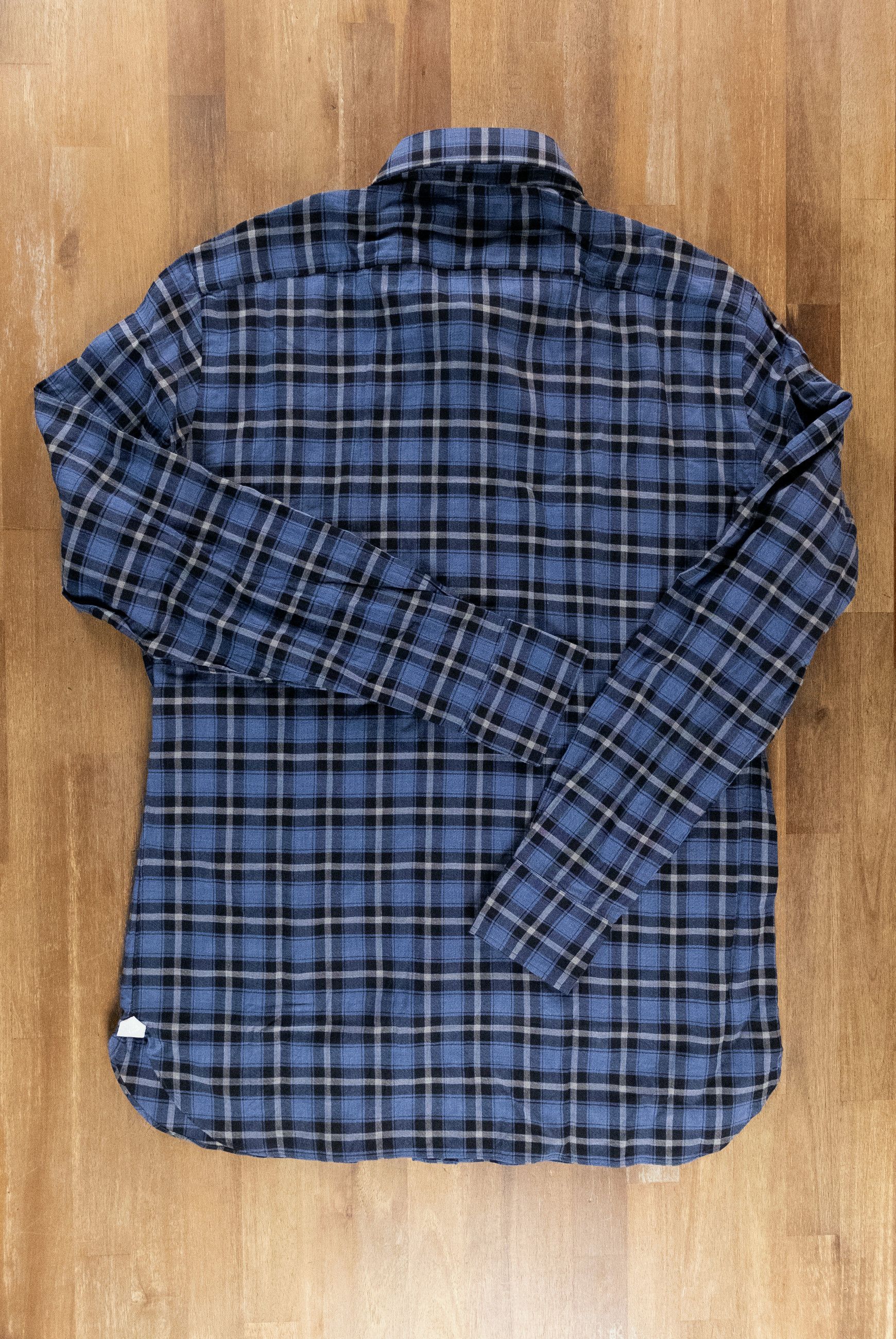 BORRELLI Napoli blue cotton plaid dress shirt Size 41 / 16