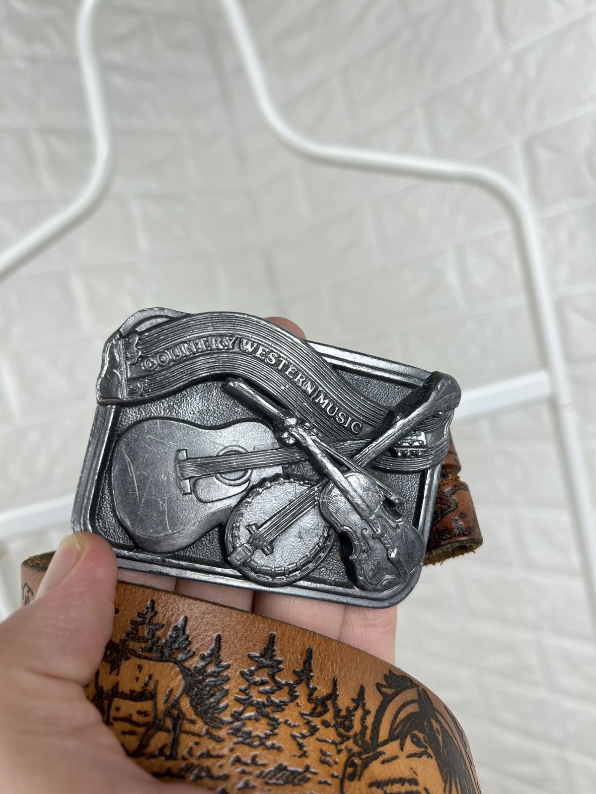 Cowboy Equipment × Vintage Country Western Music Buckle Belt Size ONE SIZE - 4 Thumbnail