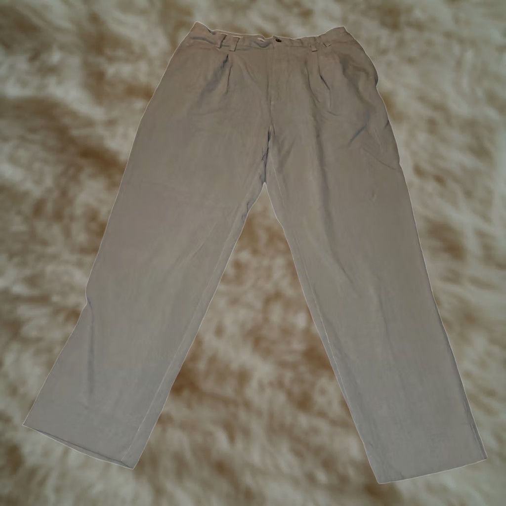 Tommy Bahama VINTAGE Tommy Bahama Silk Chino Pants Mens 38 Pleated Khaki Slash Pockets Casual Size US 38 / EU 54 - 1 Thumbnail