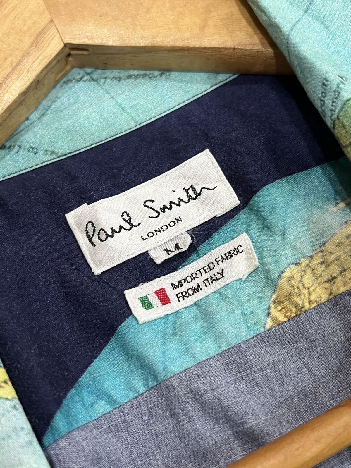 Paul Smith × Vintage Rare 🔥 Paul Smith Globe Print Open Collar Shirt Size US L / EU 52-54 / 3 - 5 Thumbnail
