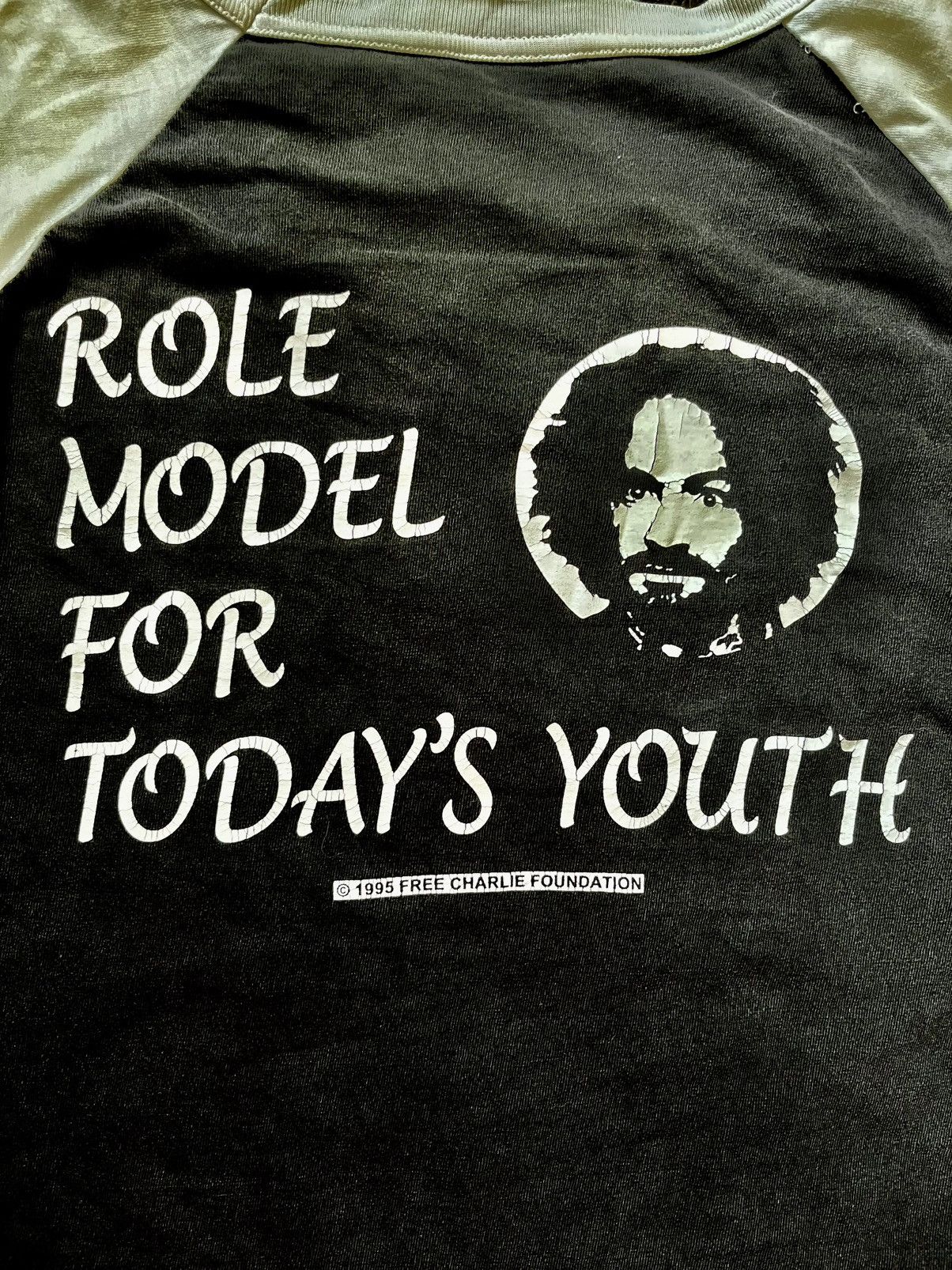 Band Tees Vintage Charlie Manson 3 Quater Sleeve Size US L / EU 52-54 / 3 - 4 Thumbnail