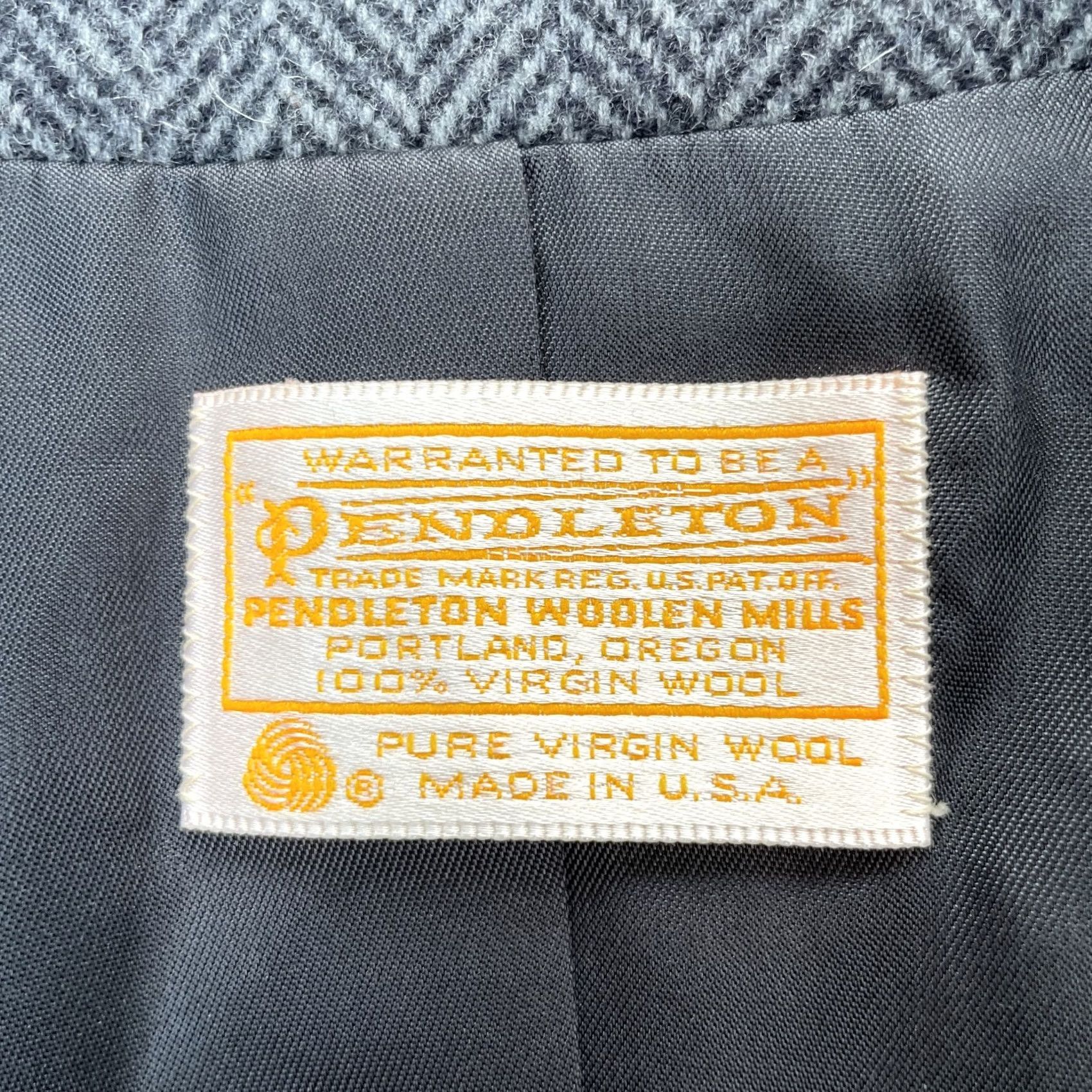 Pendleton VINTAGE Pendleton Jacket Womens Large Gray Blazer Coat Herringbone Wool Academia Size L / US 10 / IT 46 - 4 Thumbnail