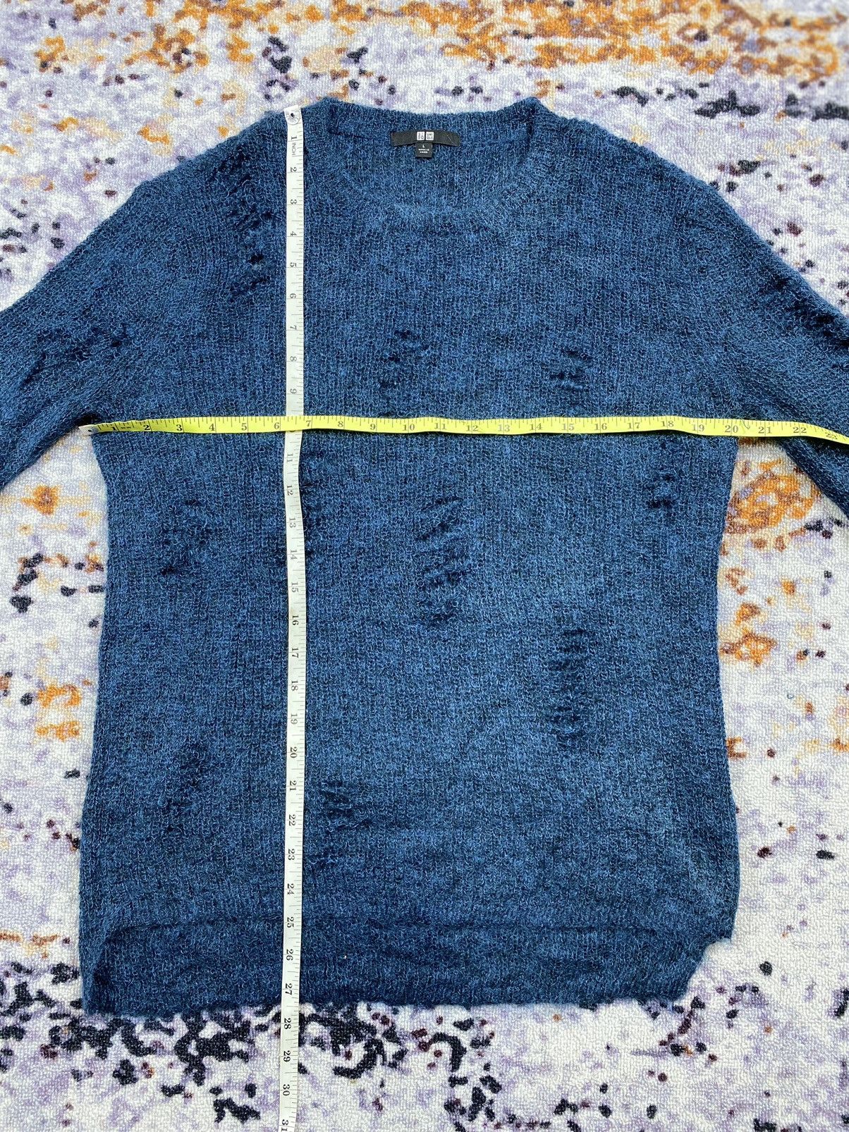 Beauty Beast × Japanese Brand Uniqlo Distressed Knit Sweater Ghotic Punk y2kstyle Size US L / EU 52-54 / 3 - 6 Thumbnail