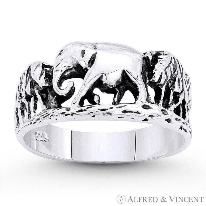 Other Forest Elephant Totem Charm Ring in .925 Sterling Silver Size ONE SIZE - 1 Preview