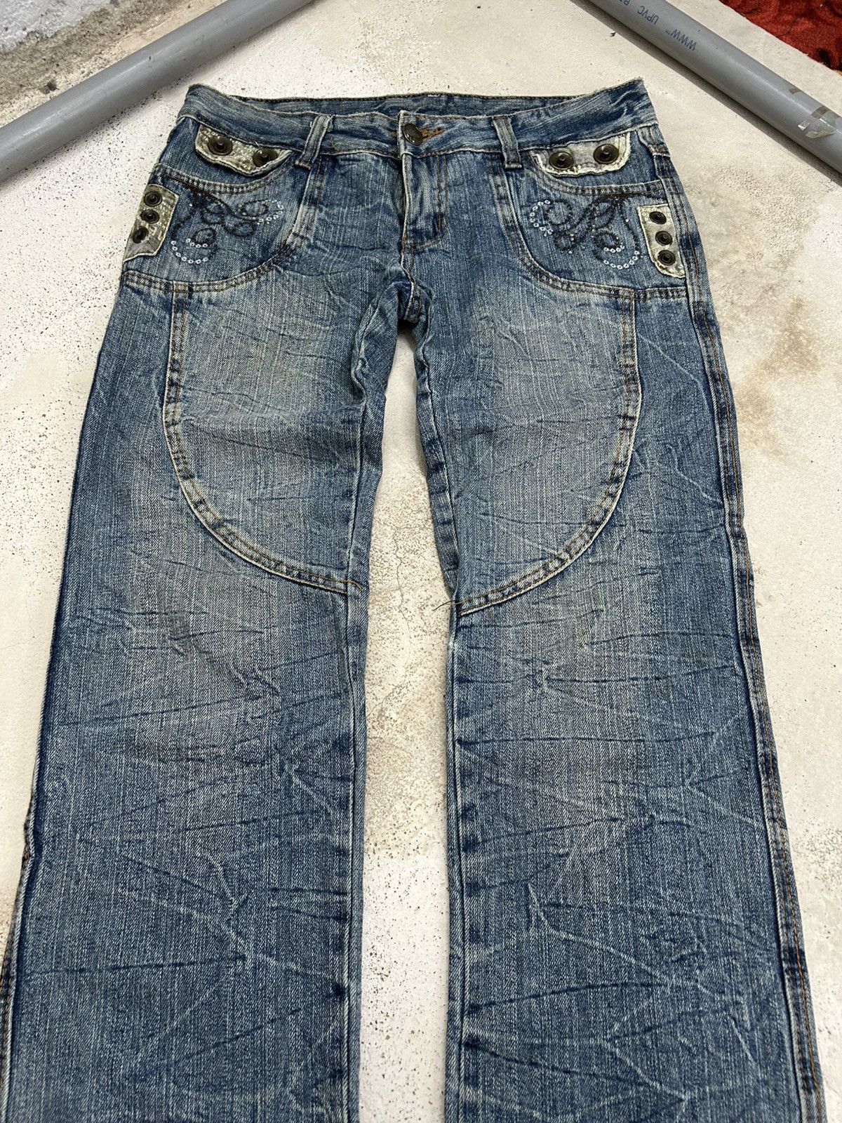 20471120 × Hysteric Glamour × Japanese Brand JWYZ Pocketwork Baggy Distressed Clawn Mark Rivet Button Size US 32 / EU 48 - 7 Thumbnail