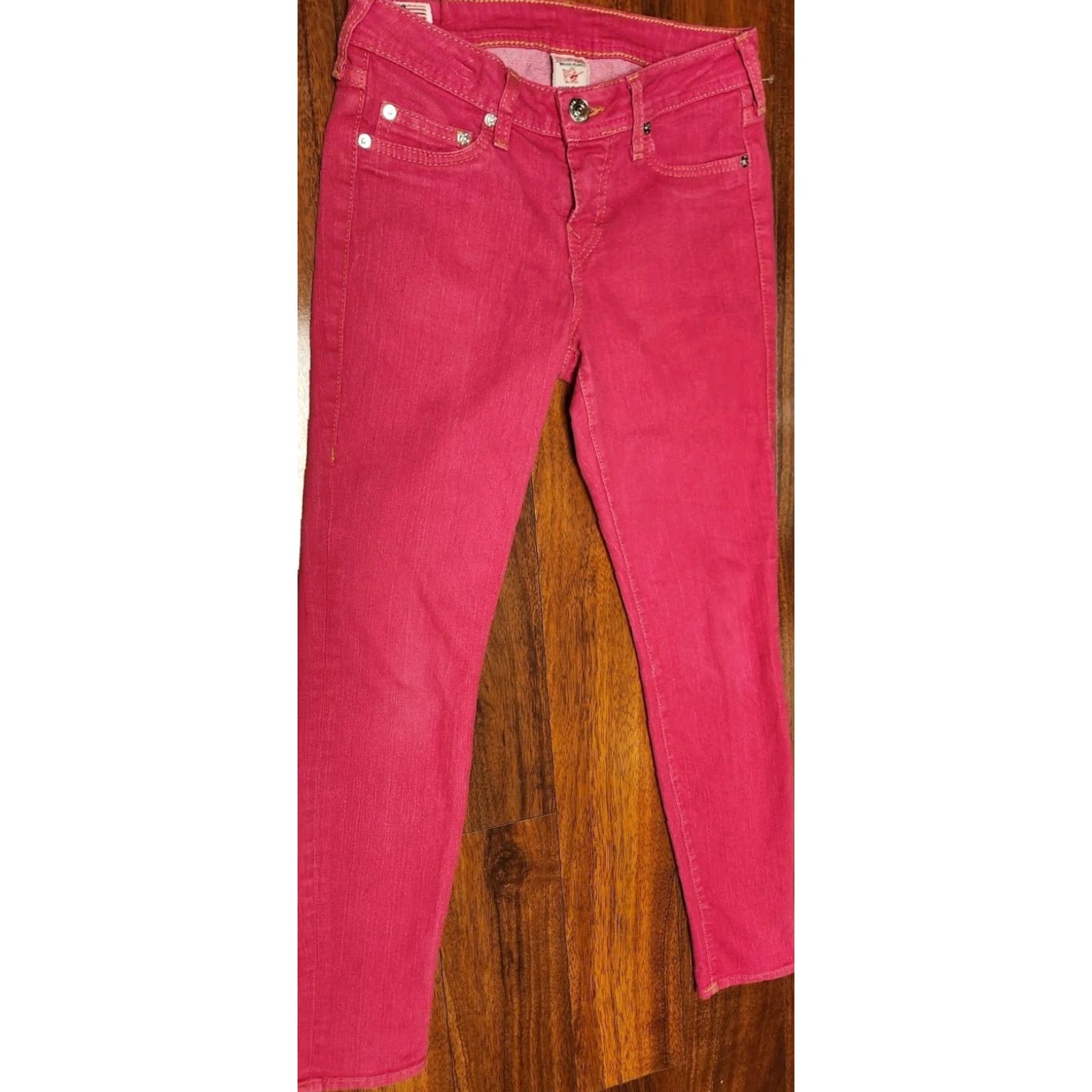 True Religion TRUE RELIGION Jeans Women’s 27 Pink Straight USA MADE Pants Slim Fit 28x30 Vintage 5-Pocket Denim Size 27" / US 4 / IT 40 - 3 Thumbnail
