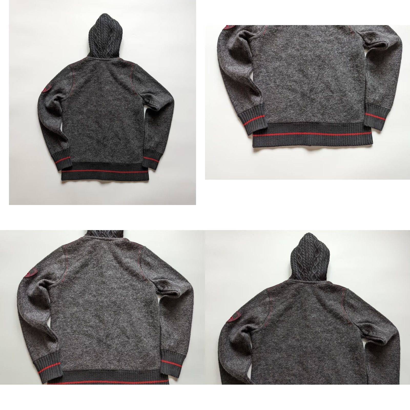 Vintage Trachten Women's Wool Zip Hoodie Jacket Gray 38 Regular Size Flying German Wool Outer Shell Zip Women’s Basic Jacket Mens? Size XS / US 0-2 / IT 36-38 - 9 Thumbnail