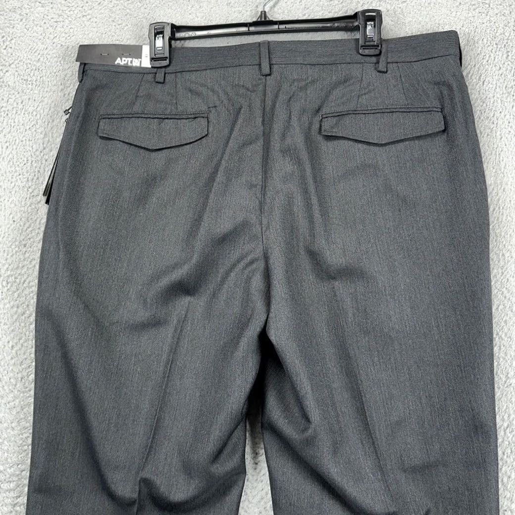 Apt. 9 Apt. 9 Dress Pants Mens 38X32 Dark Gray Herringbone Flat Front Straight Leg NEW Size US 38 / EU 54 - 3 Thumbnail