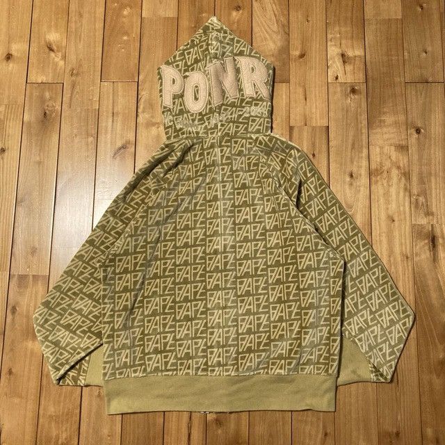Bape BAPE Logo Monogram Velour Shark Full Zip Hoodie APE Size US S / EU 44-46 / 1 - 3 Thumbnail
