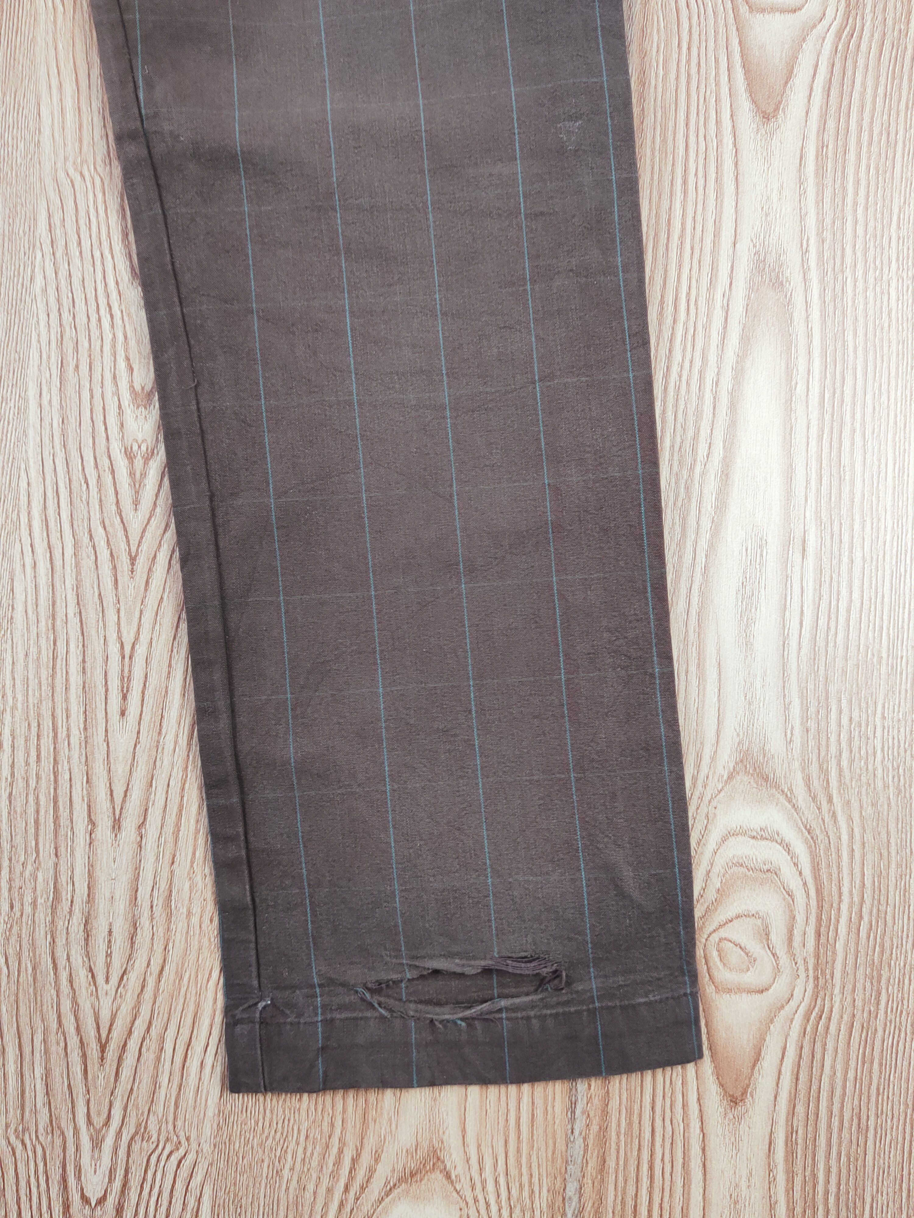 Japanese Brand × OVER THE STRiPES × Vintage Rna Dark Brown Faded stripe vintage Casual Pants #W087 Size 31" - 12 Thumbnail