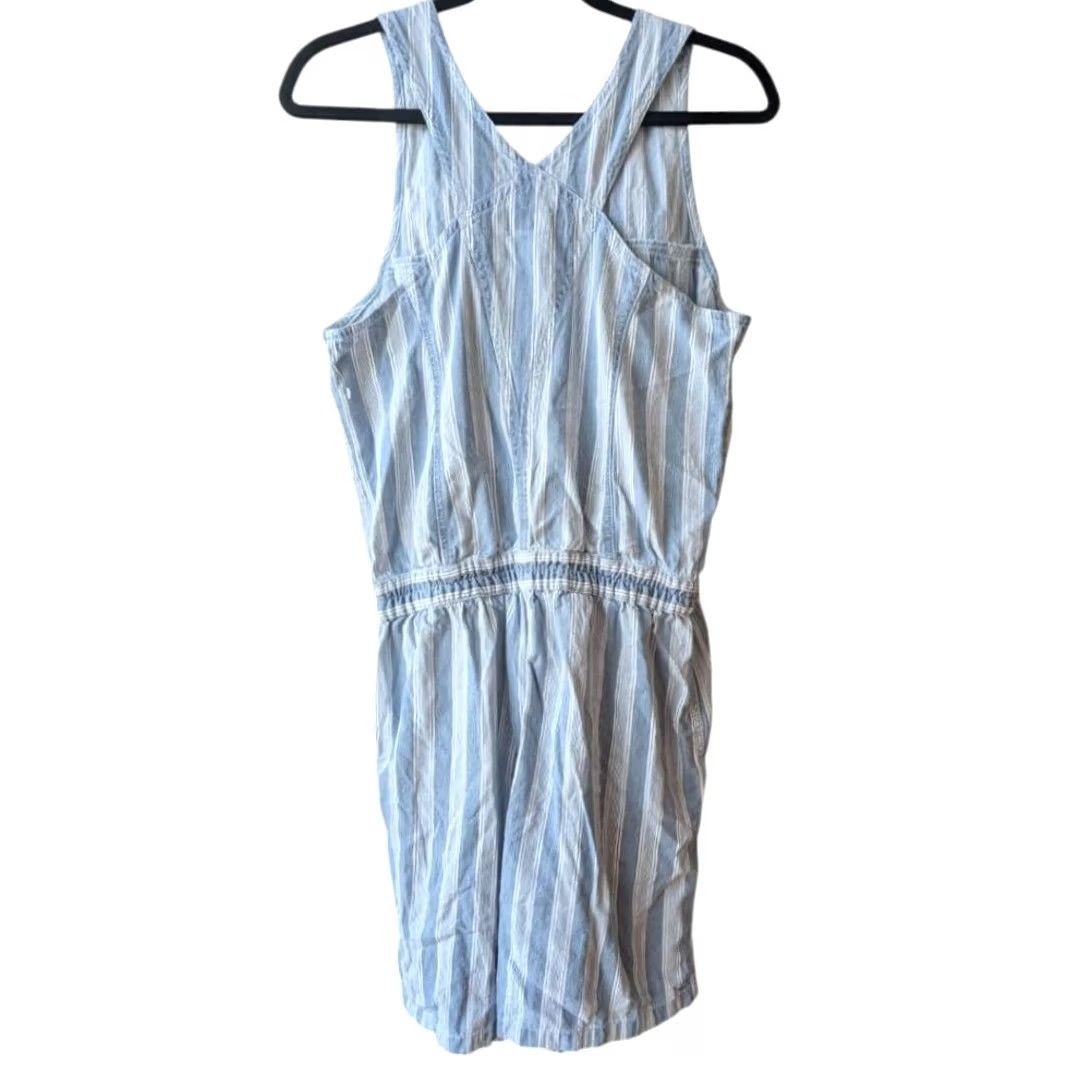 Vintage VINTAGE A/M Sport Romper Blue White Striped Sleeveless Button Front Size M Womens Shortall 90s Size 32" / US 10 / IT 46 - 6 Thumbnail