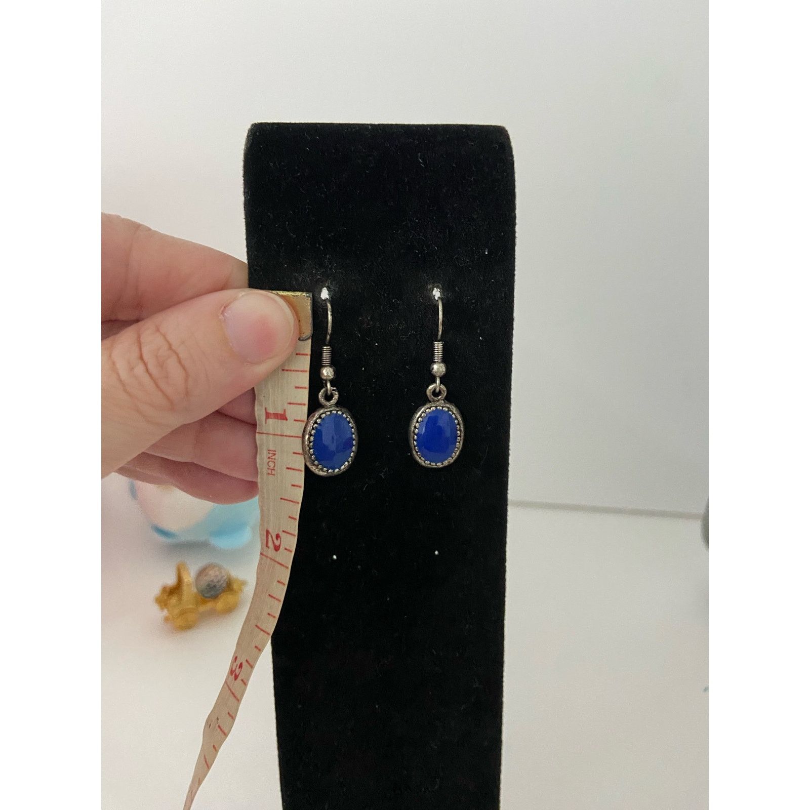 Other 90s style blue oval earrings silver tone Size ONE SIZE - 3 Thumbnail