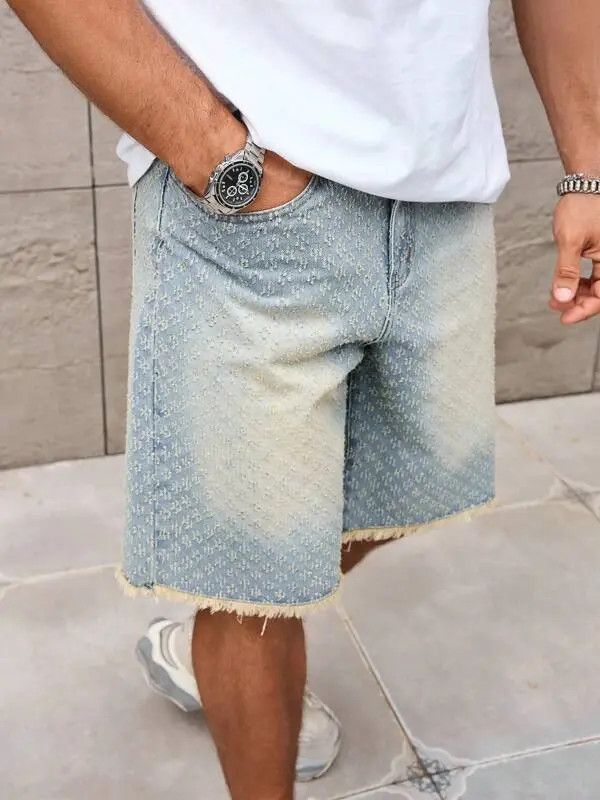 Jean Kihara x Kawa Jorts Vintage Washed Distressed Denim Size US 32 / EU 48 - 3 Thumbnail