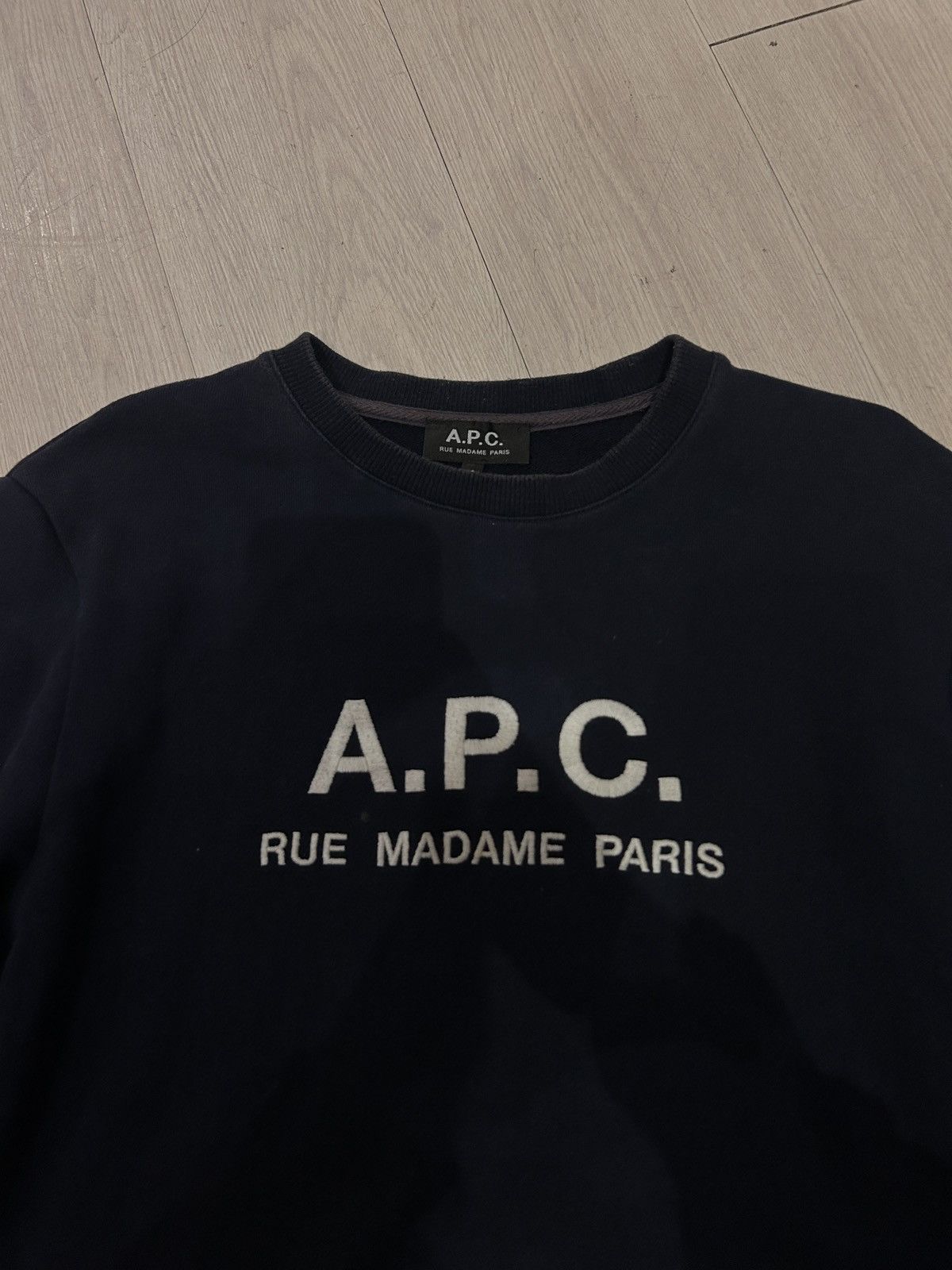 A.P.C. navy blue A.P.C. Rufus logo sweatshirt made in Japan Size S / US 4 / IT 40 - 3 Thumbnail
