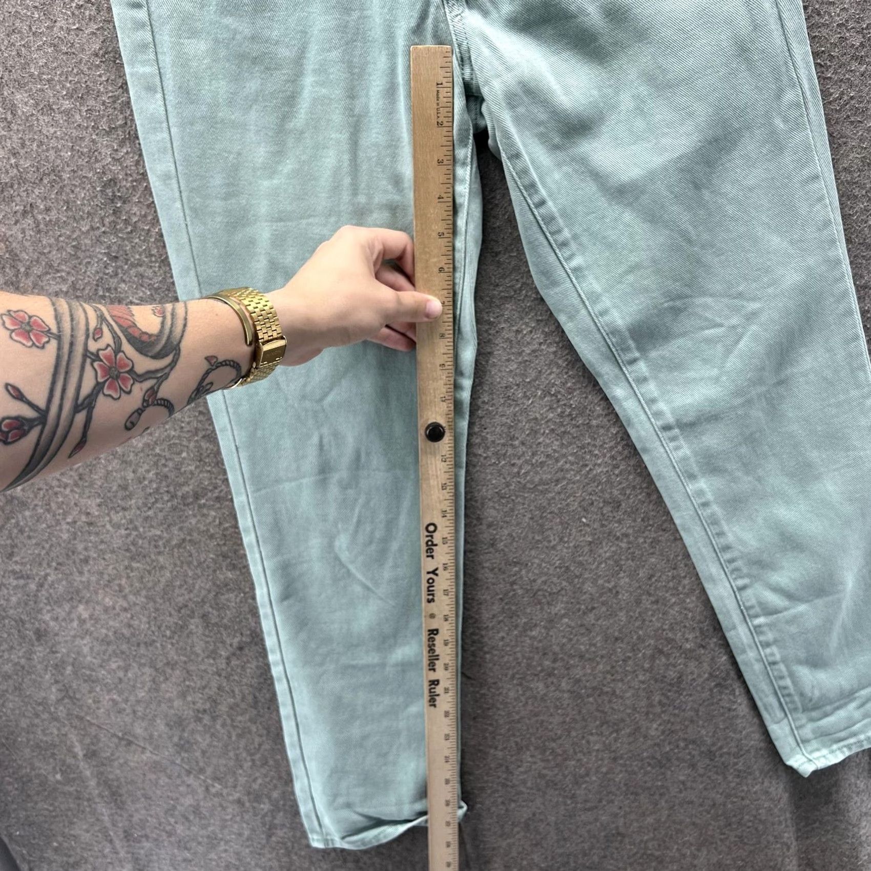 Pacsun PacSun Mom Jeans Womens 24 Light Green High Rise Tapered Leg Denim Pants Jeans Size 42" / US 20 - 5 Thumbnail