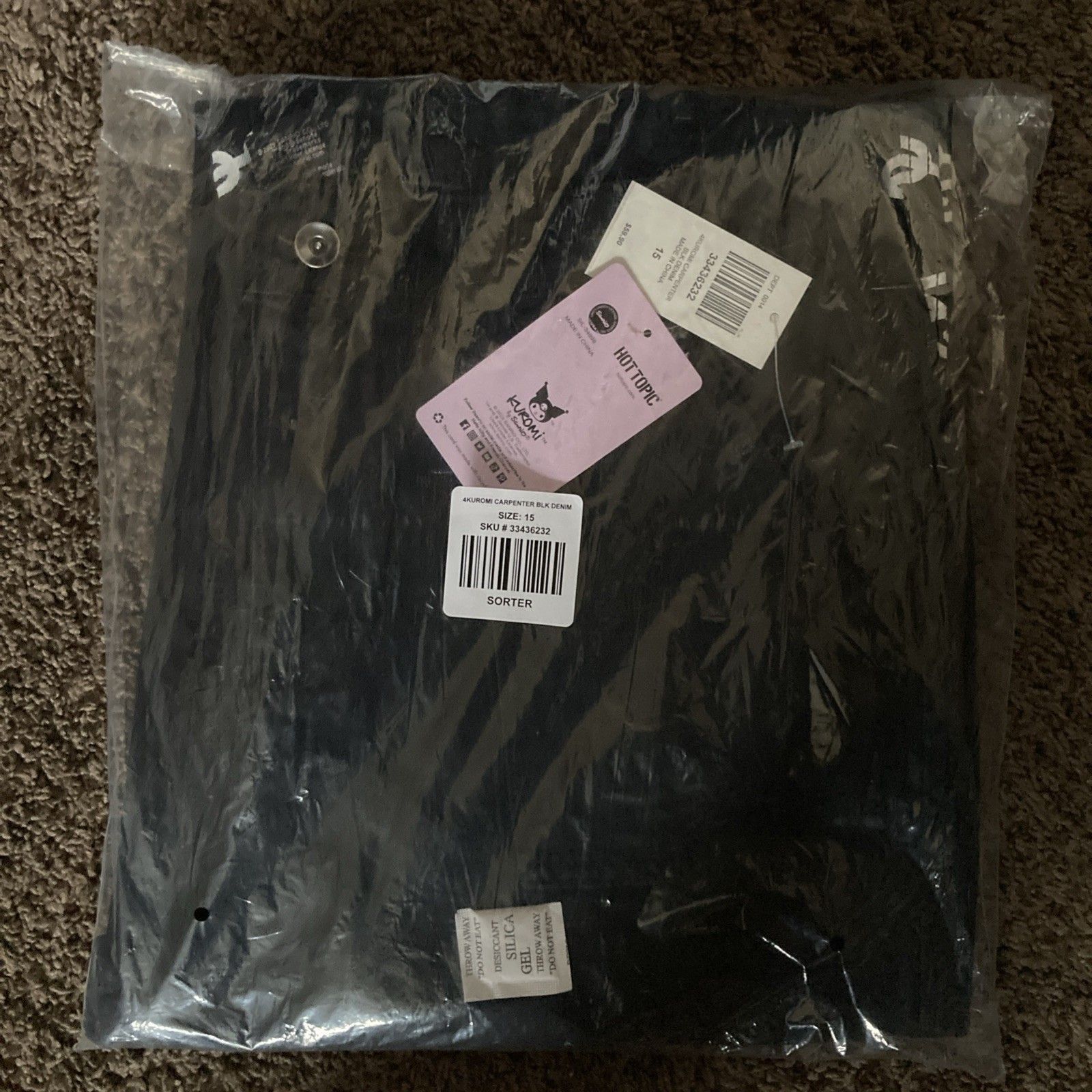 Hot Topic Hot Topic x Kuromi Belt Chain Black Carpenter Pants Size 15 Size 38" / US 16 / IT 52 - 4 Thumbnail