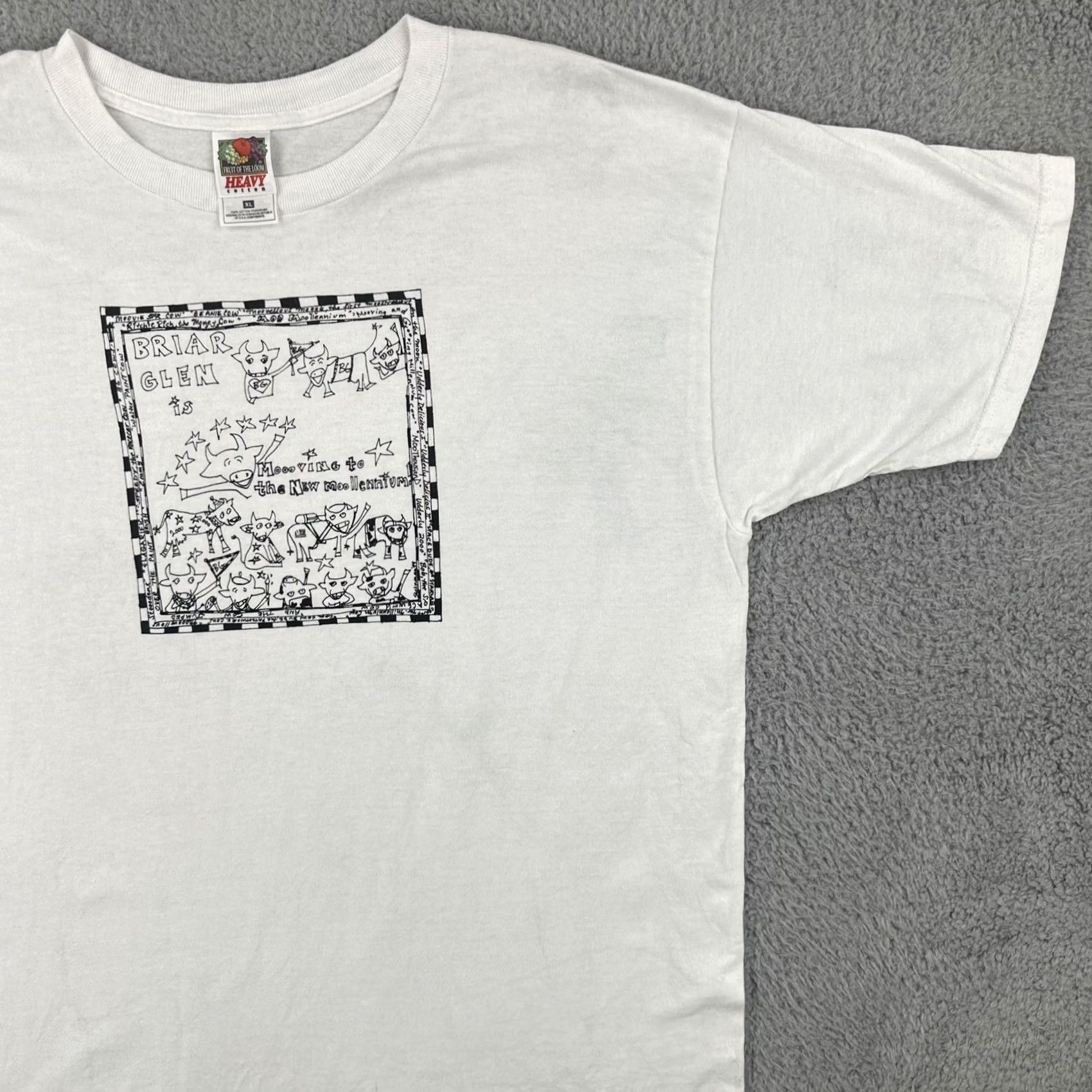 Vintage Fruit Of The Loom Shirt Mens 1XL White Briar Glen Elementary Y2K Moo T 90s, Men's — image 5 of 6