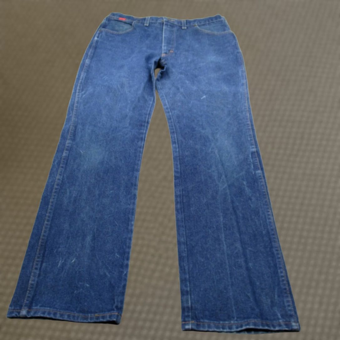 Denime VINTAGE Gen-U-Wine Texas Safety Jeans Mens 34x31 Medium Wash Denim Workwear Bootcut USA Made Size US 34 / EU 50 - 1 Thumbnail