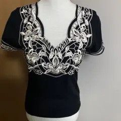 Vivienne Tam Vivienne Tam Black Silver Beaded Top ‘Cheongsam Style’ Size S / US 4 / IT 40 - 4 Thumbnail