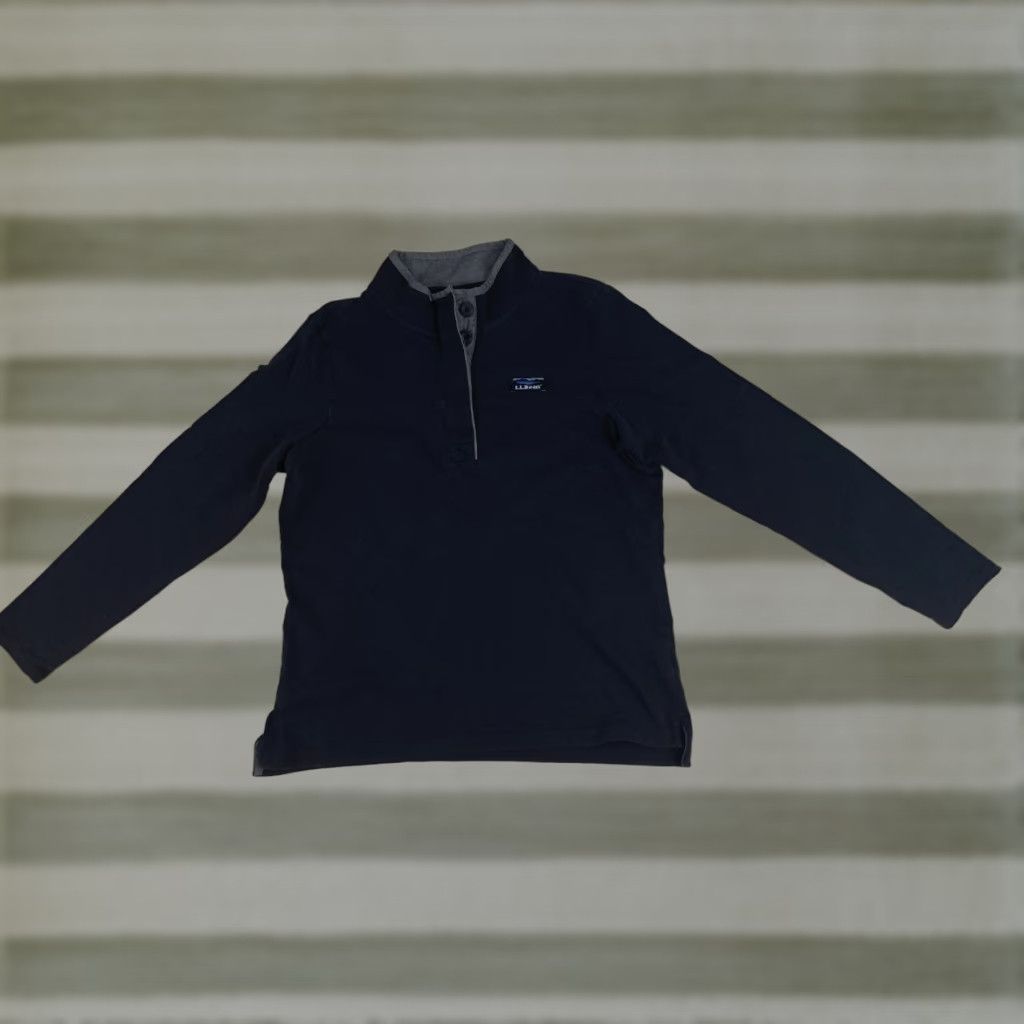 Vintage VINTAGE L.L. Bean Sweater 1/4 Zip Cotton Fleece Navy Large Casual Unisex Adults Long Sleeve Pullover Zipper Size US L / EU 52-54 / 3 - 1 Thumbnail