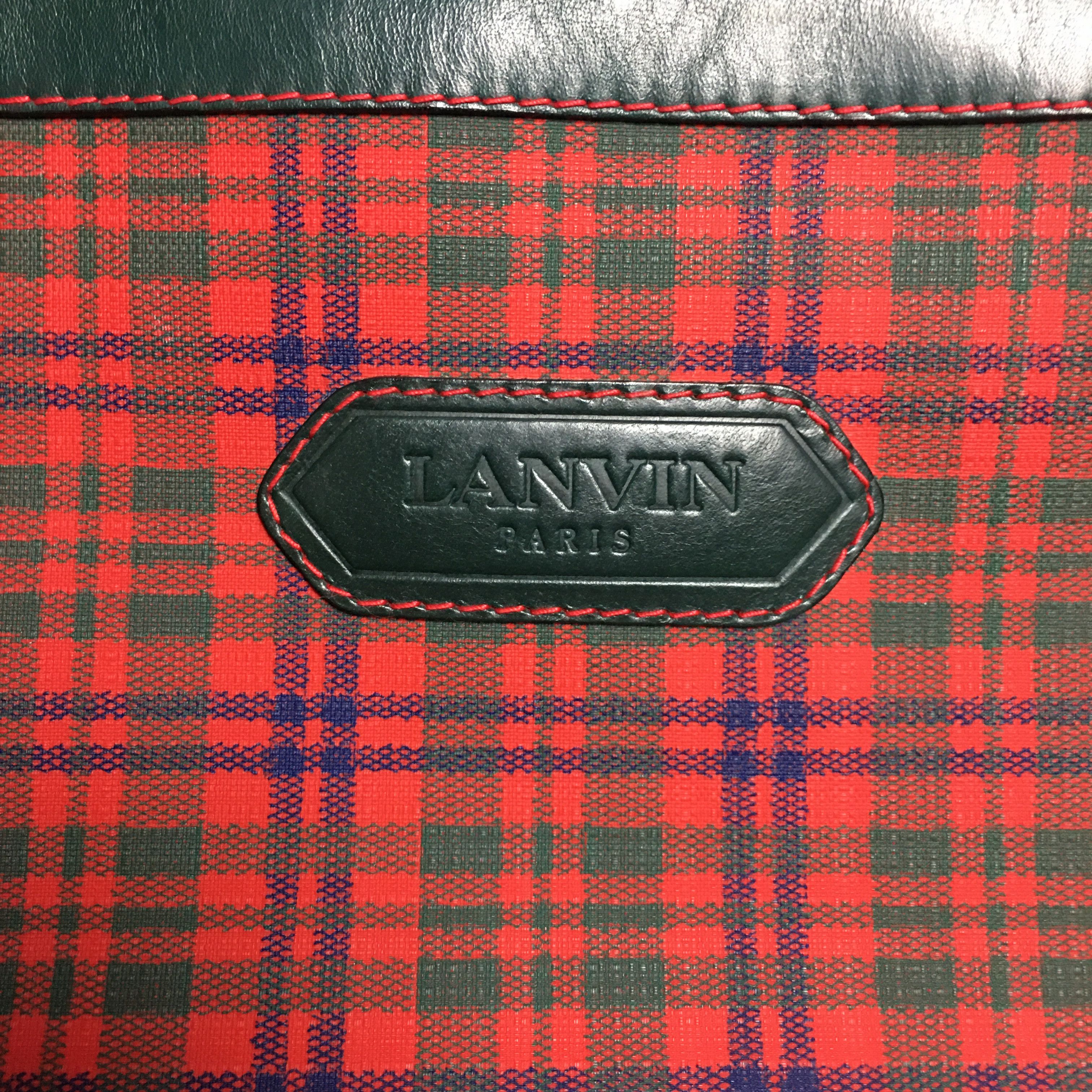 Lanvin LANVIN Paris Vintage Red Checkered Clutch Bag Size ONE SIZE - 5 Thumbnail