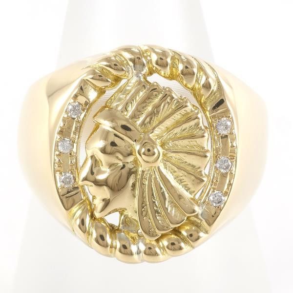 Other Other K18 Yellow Gold Diamond Ring 9号 750 YG Metal Ring in Great Condition Size ONE SIZE - 1 Thumbnail