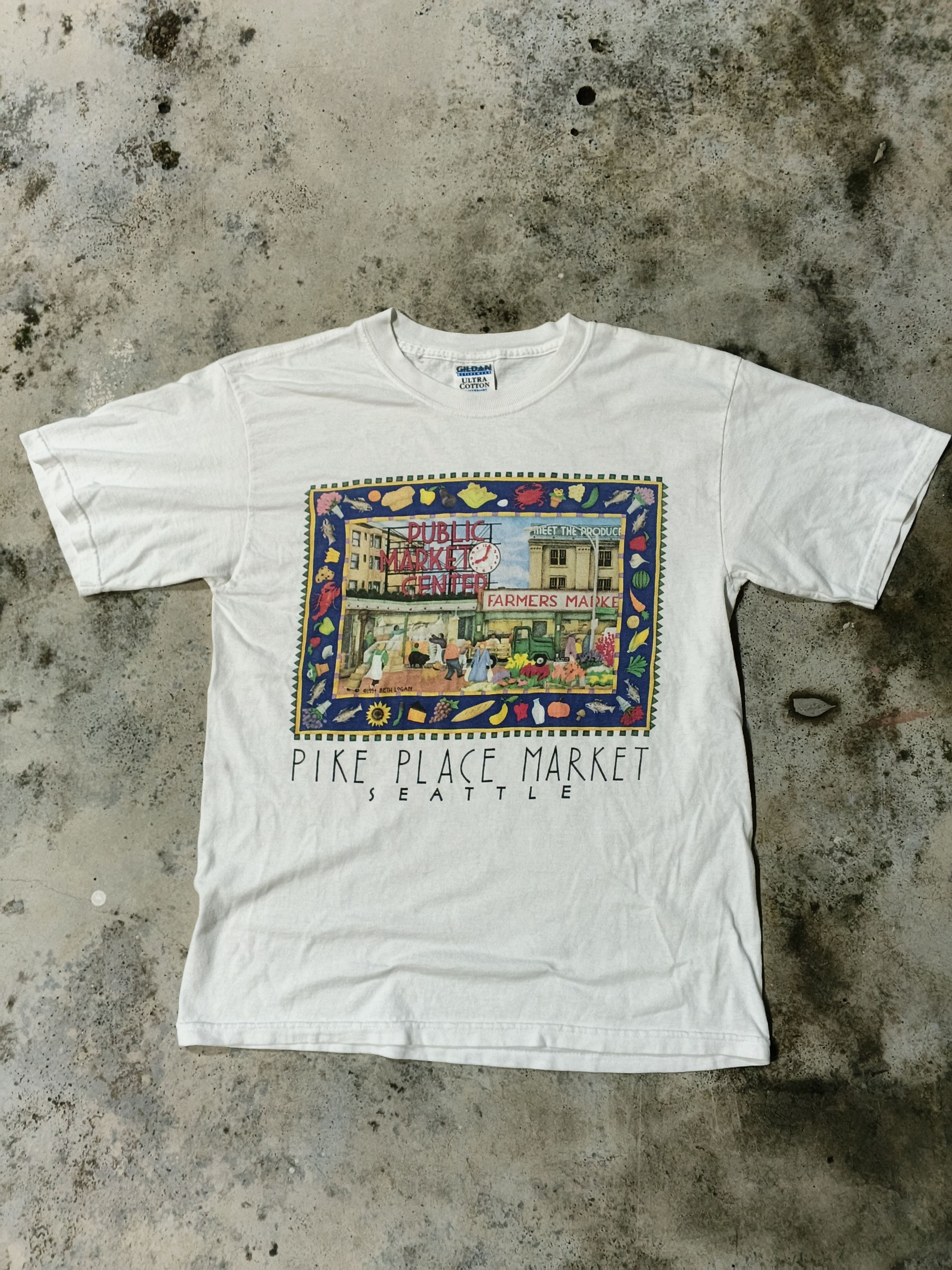 Vintage Vintage 1994 Beth Logan Art Pike Place Market Seattle Size US M / EU 48-50 / 2 - 1 Thumbnail