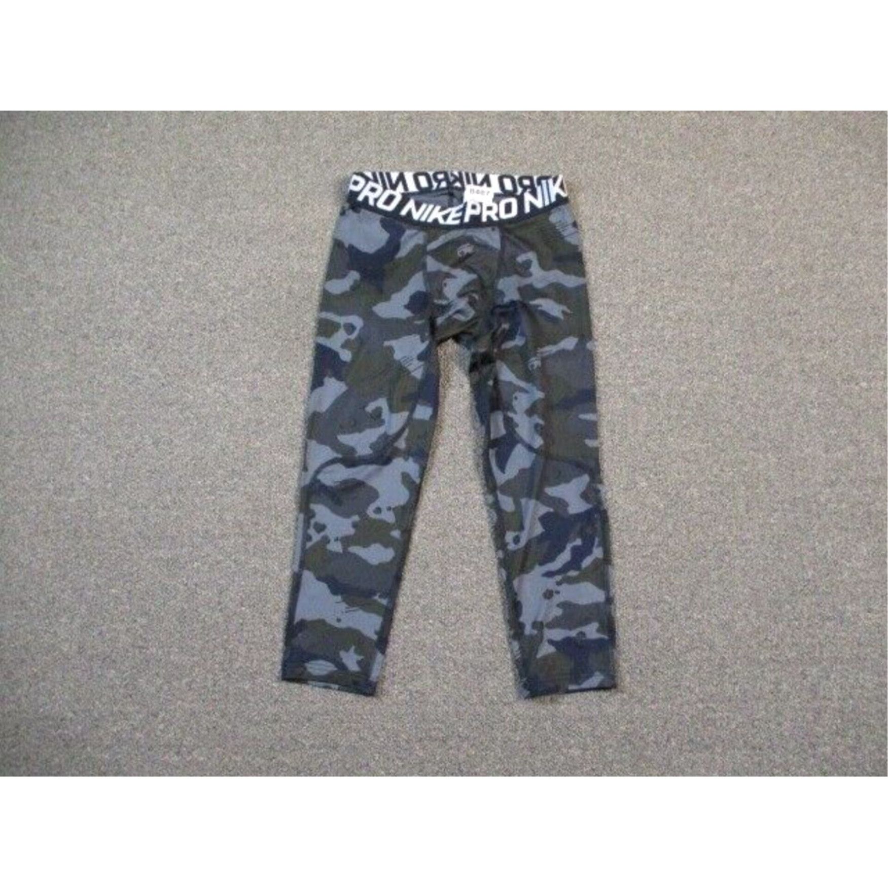Nike Grey Black Camo Compression Mens Small Base Layer Gym Tights Nike Pro 3 4 Pants Grailed