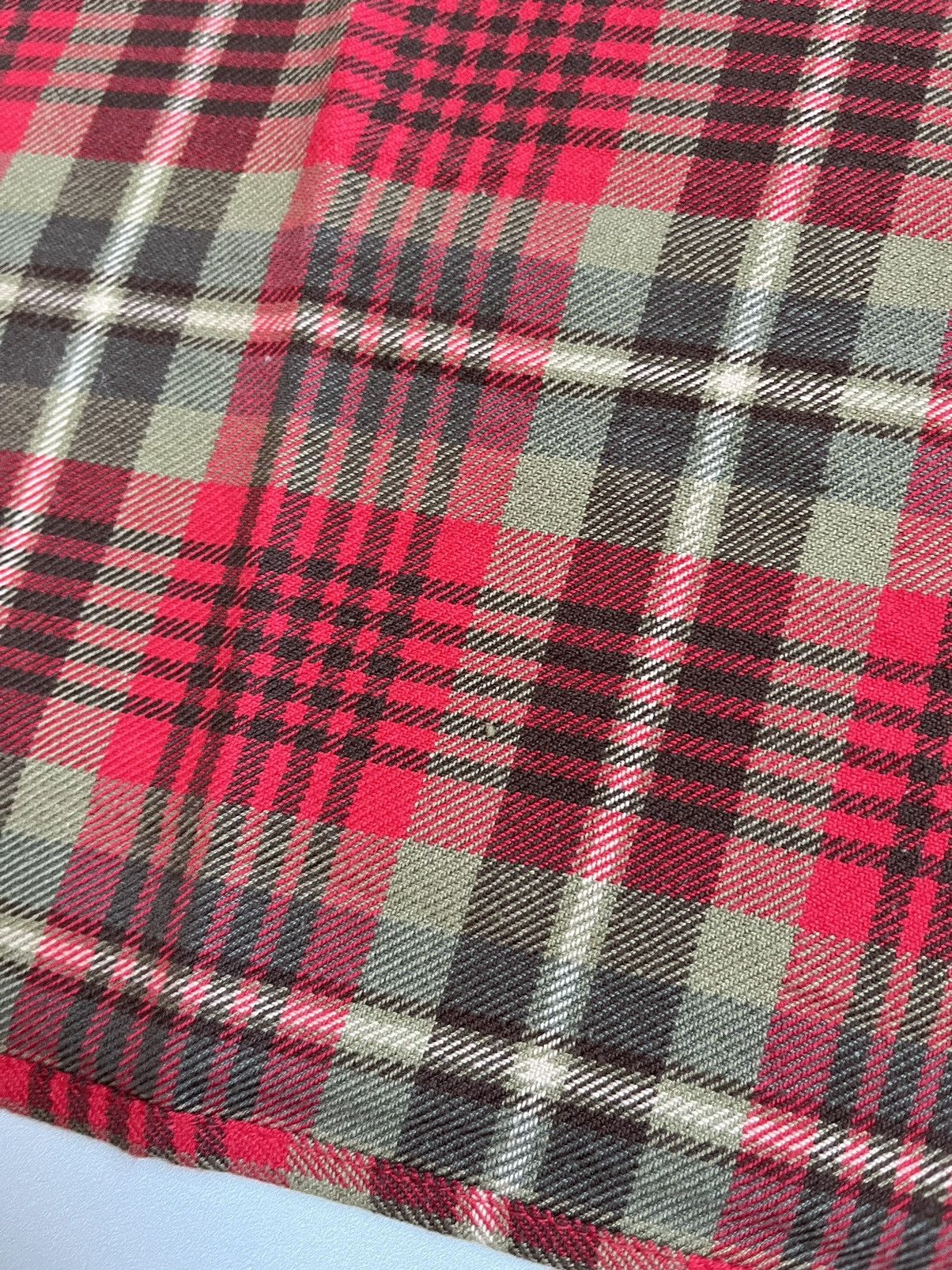 Designer × Japanese Brand × Maharishi Maharishi Unisex Red Plaid Cotton Scarf Size ONE SIZE - 7 Thumbnail