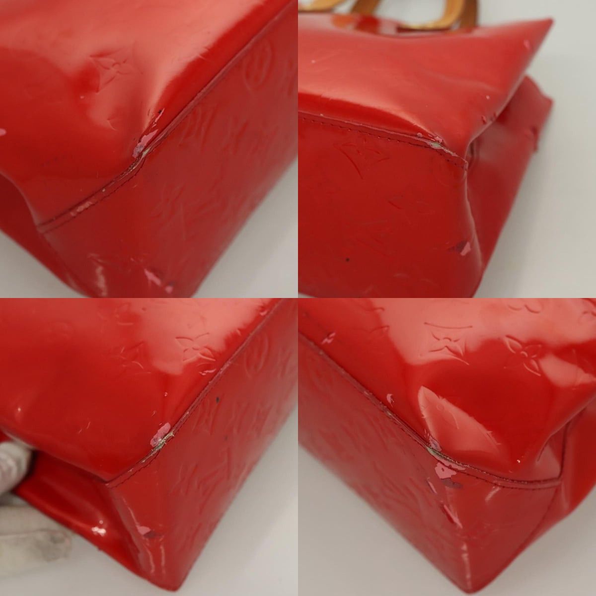 Louis Vuitton LOUIS VUITTON Monogram Vernis Reade PM Hand Bag Red Rouge Size ONE SIZE - 10 Thumbnail