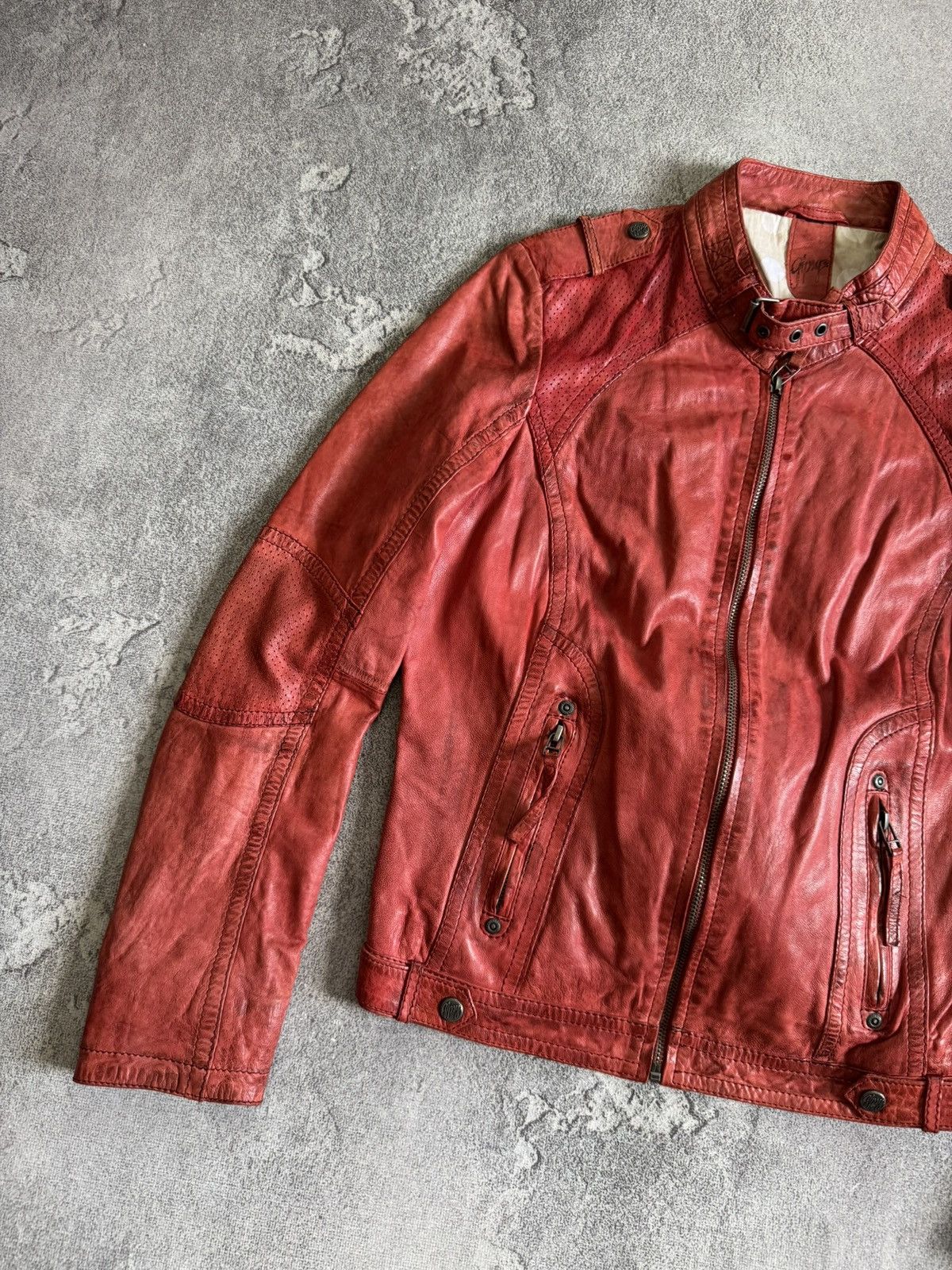 Other Gipsy avantgarde leather biker jacket opium punk retro 90s Size L / US 10 / IT 46 - 10 Thumbnail