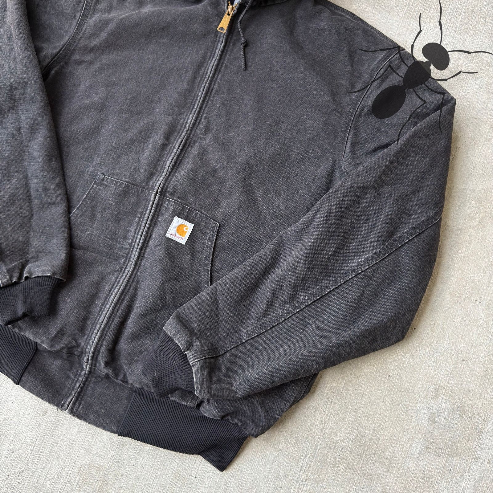 Carhartt × Vintage Carhartt JR115 black active hooded work wear jacket Size US L / EU 52-54 / 3 - 4 Thumbnail